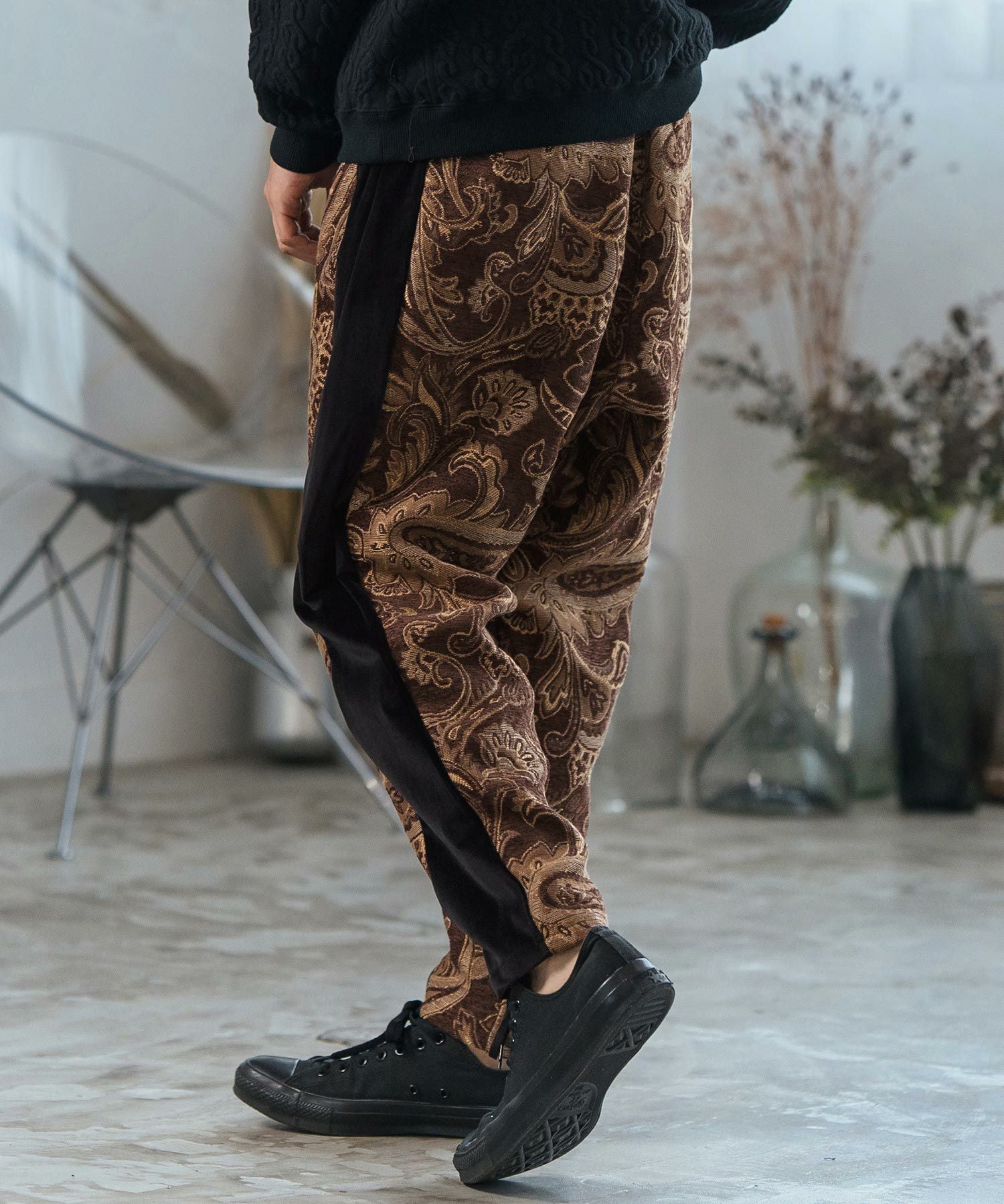30%OFF【CAMBIO(カンビオ)】Gobelin Velour Combination Pants