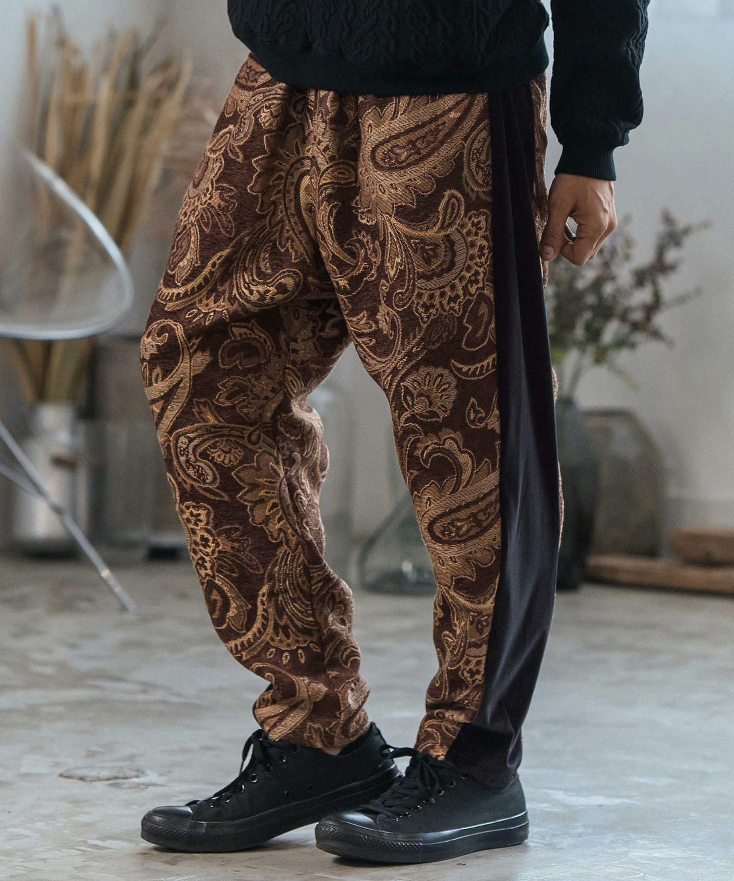 30%OFF【CAMBIO(カンビオ)】Gobelin Velour Combination Pants