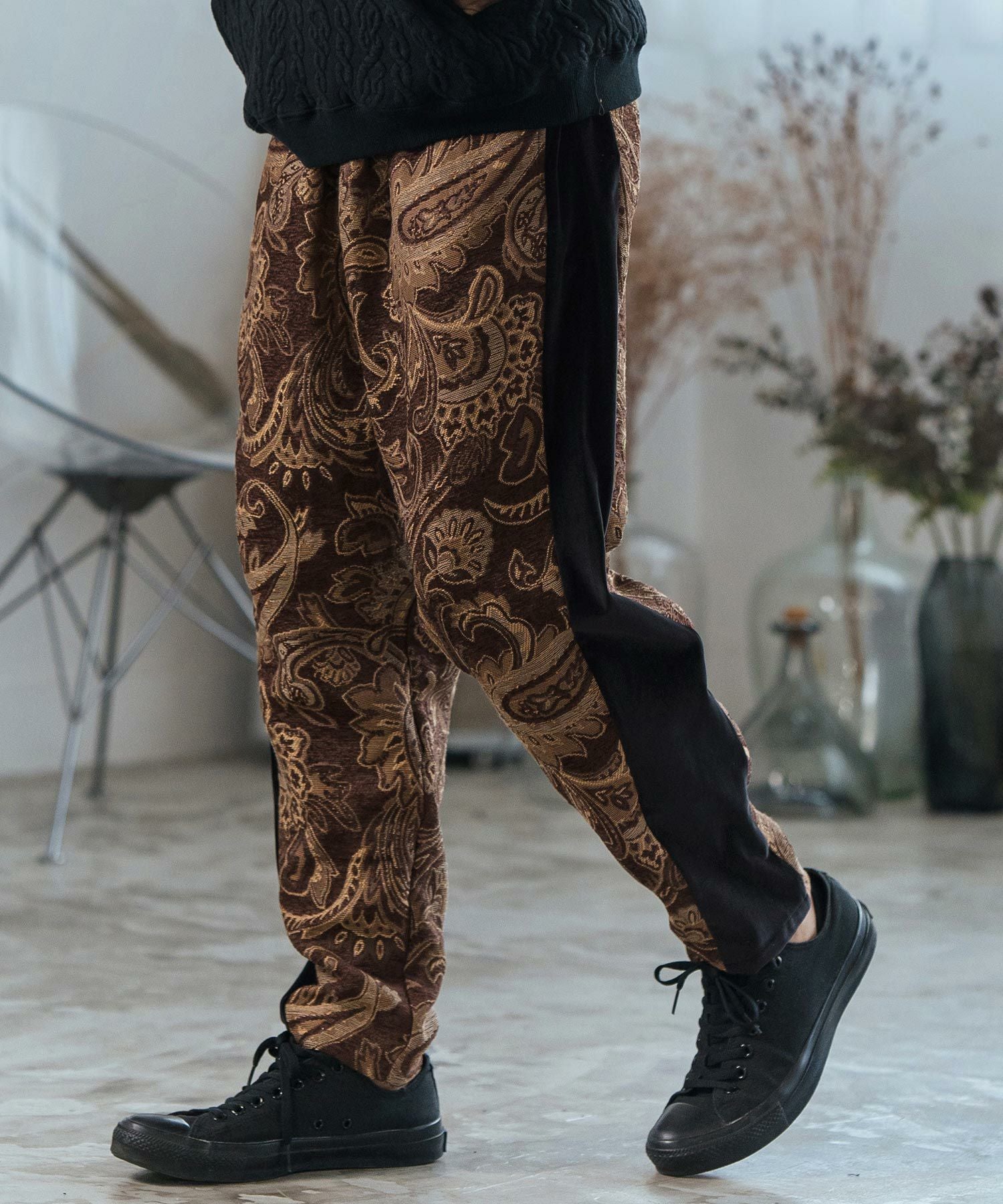 30%OFF【CAMBIO(カンビオ)】Gobelin Velour Combination Pants