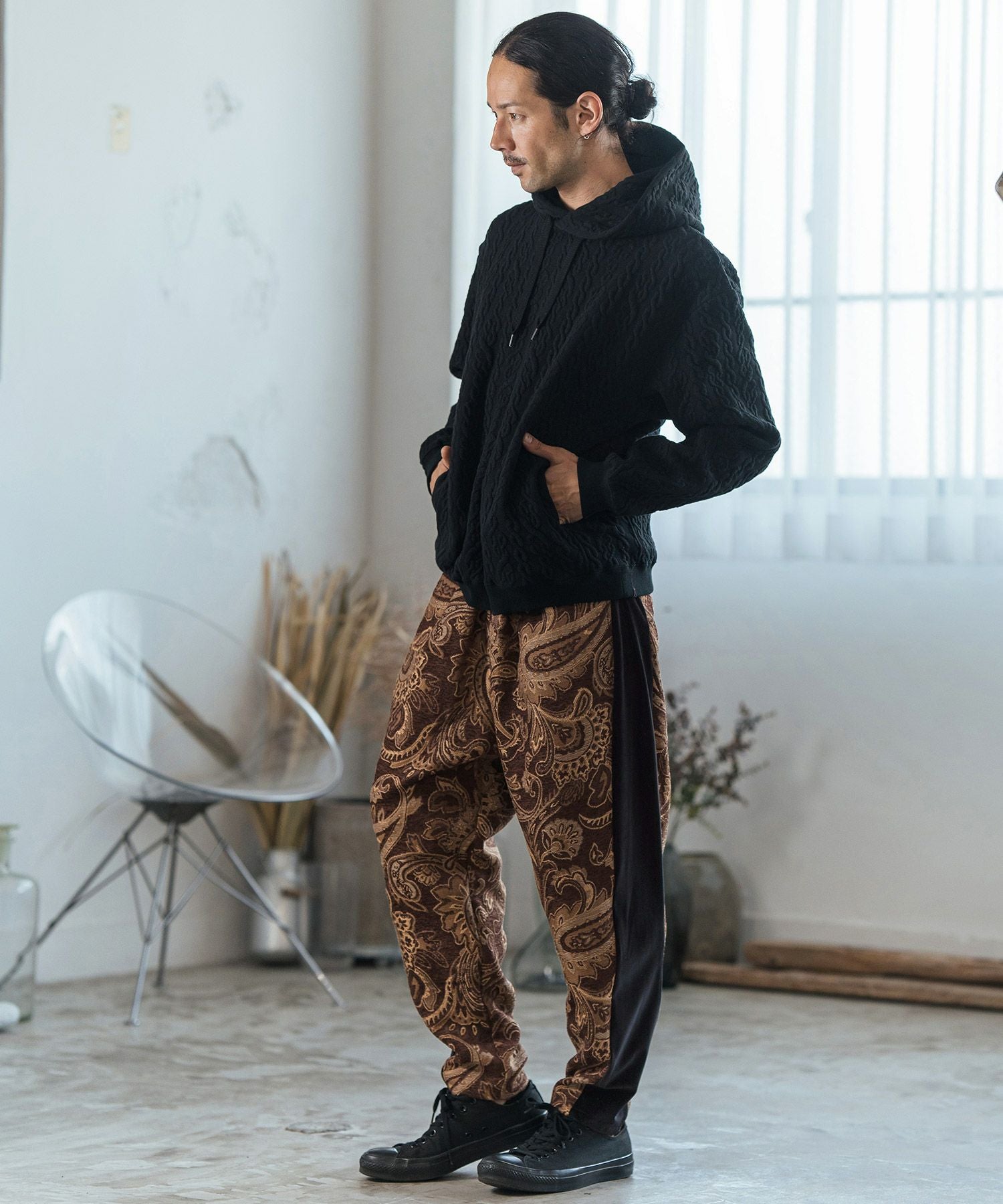 30%OFF【CAMBIO(カンビオ)】Gobelin Velour Combination Pants