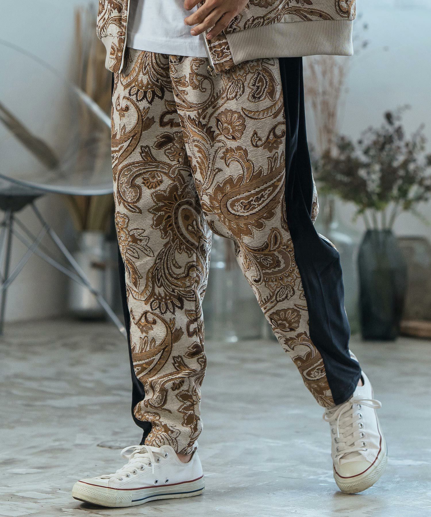 30%OFF【CAMBIO(カンビオ)】Gobelin Velour Combination Pants