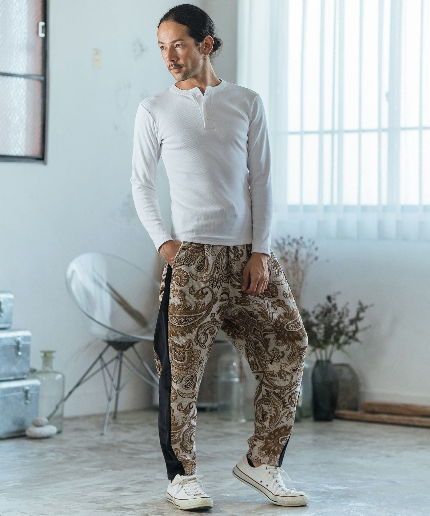 30%OFF【CAMBIO(カンビオ)】Gobelin Velour Combination Pants