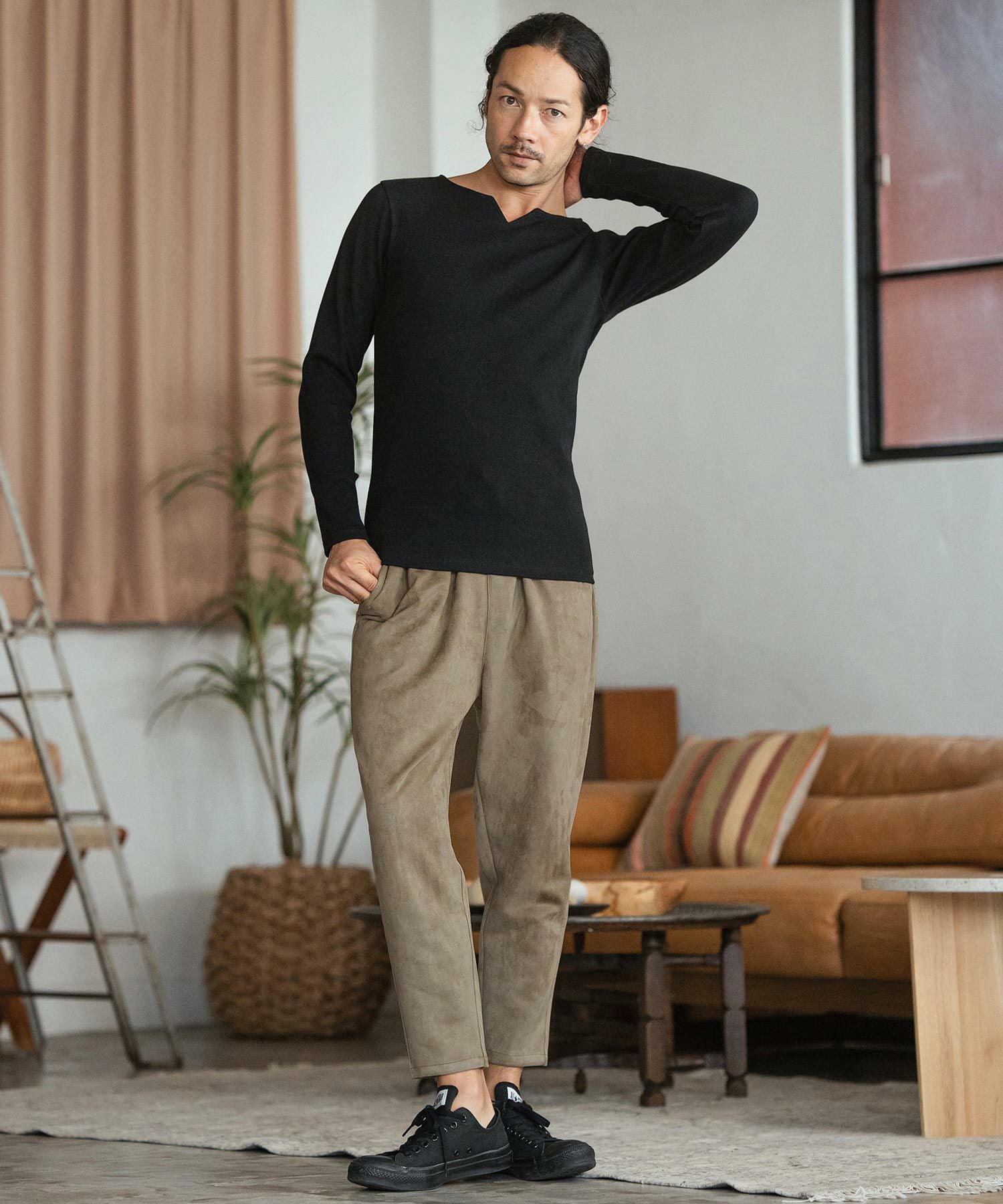 30%OFF【CAMBIO(カンビオ)】Fake Suede Pants フェイクスエードパンツ