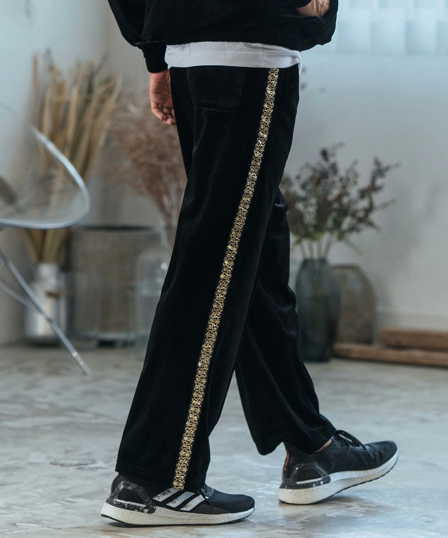 50%OFF【CAMBIO(カンビオ)】Cardboard Knit SideLine Track Pants