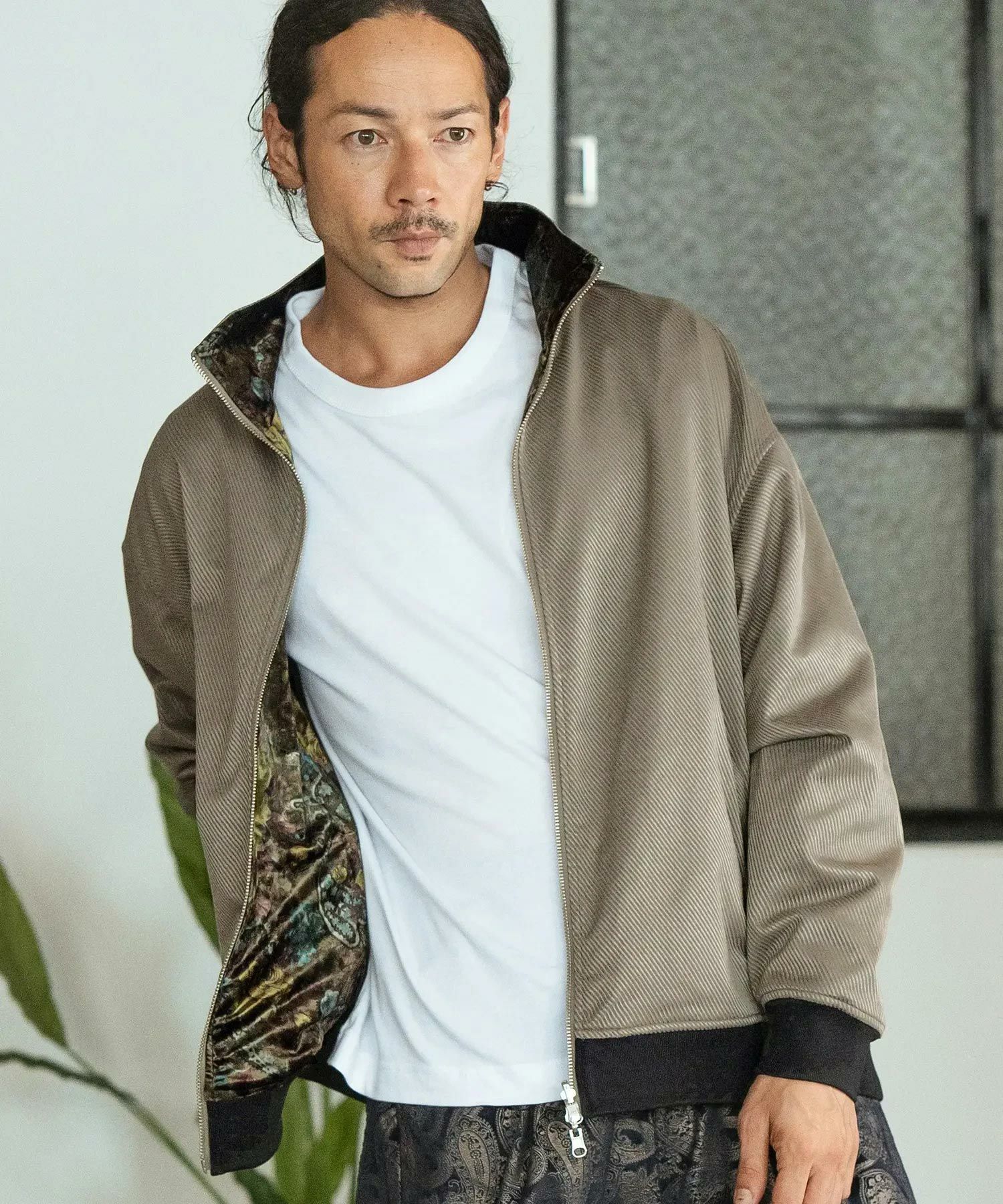 センソユニコリバーシブルジャケット 30%OFF【CAMBIO(カンビオ)】Reversible Stand Collar Jacket スタンド
