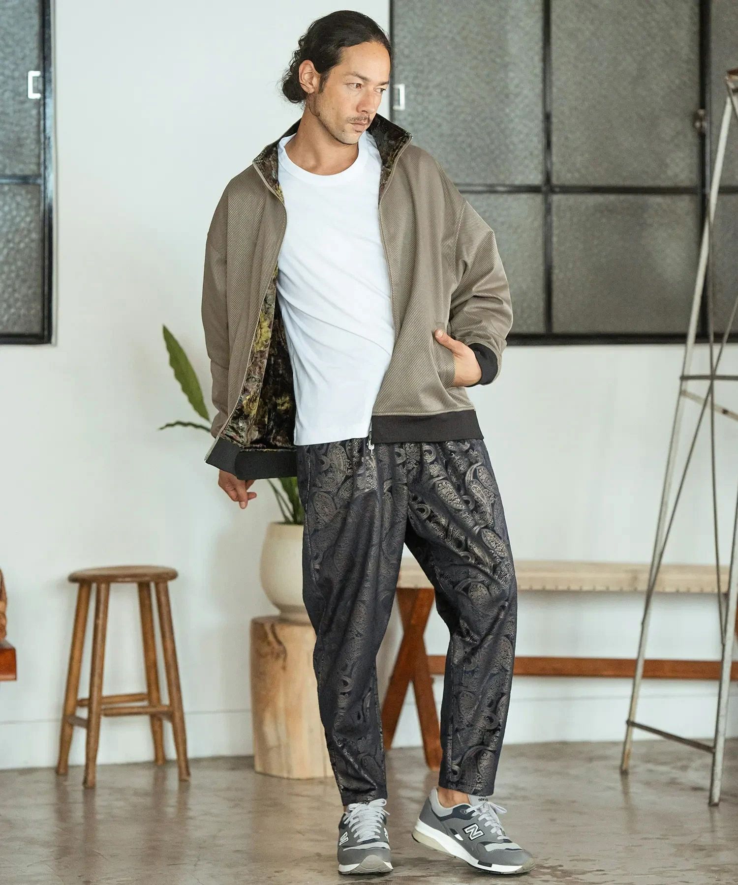 センソユニコリバーシブルジャケット 30%OFF【CAMBIO(カンビオ)】Reversible Stand Collar Jacket スタンド