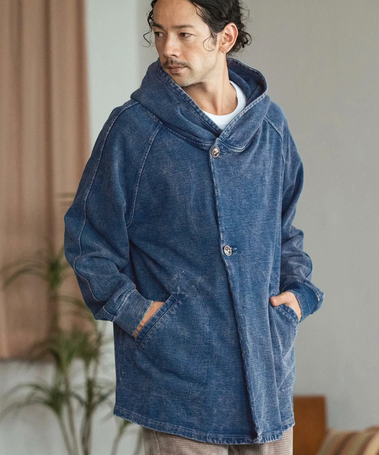 felkod ネオンカラーアクセント ストレッチナイロンジャケット CAMBIO felkod(フィルコッド)】Double Patch Cotton Like Nylon Jacket