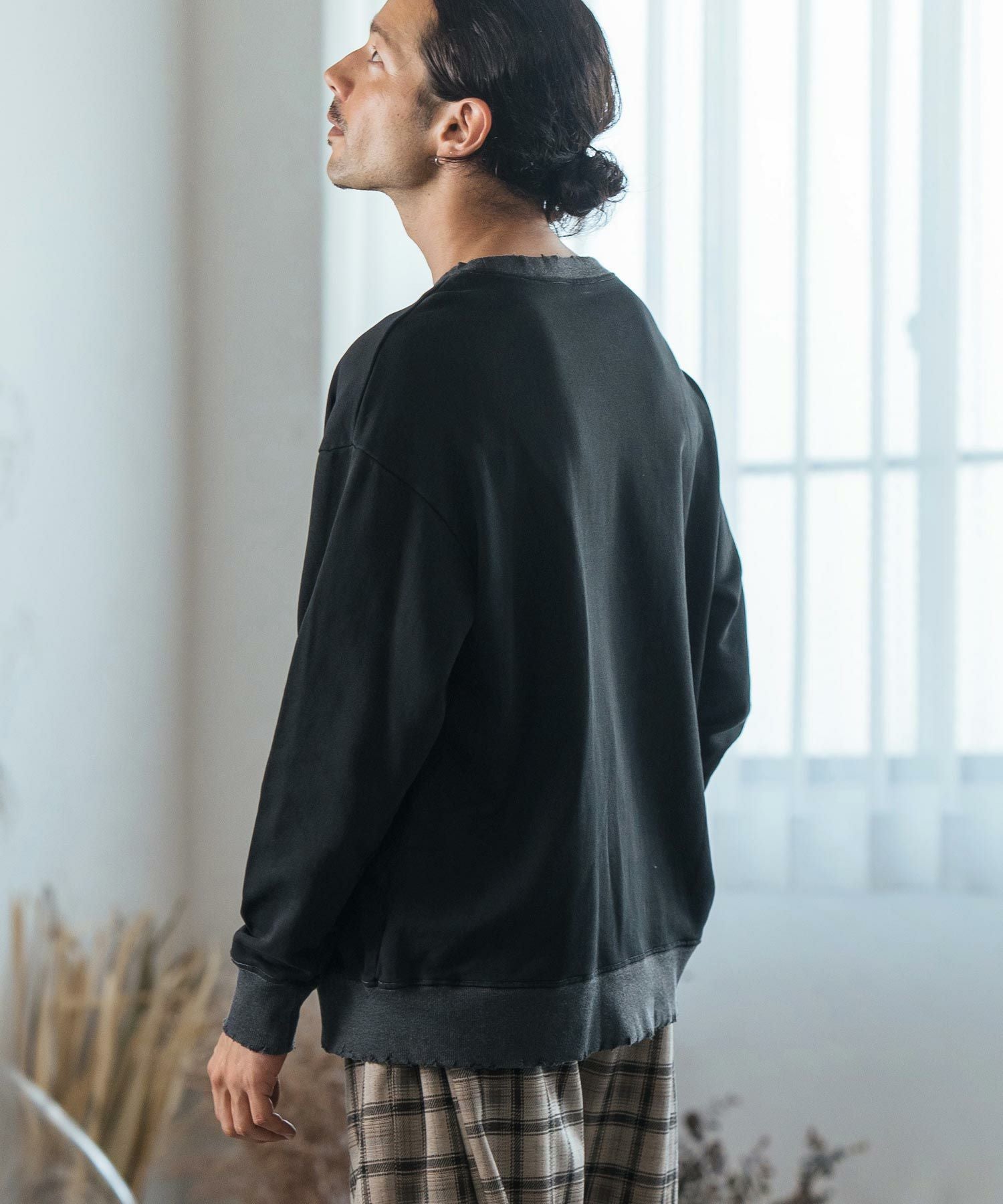 50%OFF【CAMBIO(カンビオ)】Indigo Like Garment Dye Damage Sweat