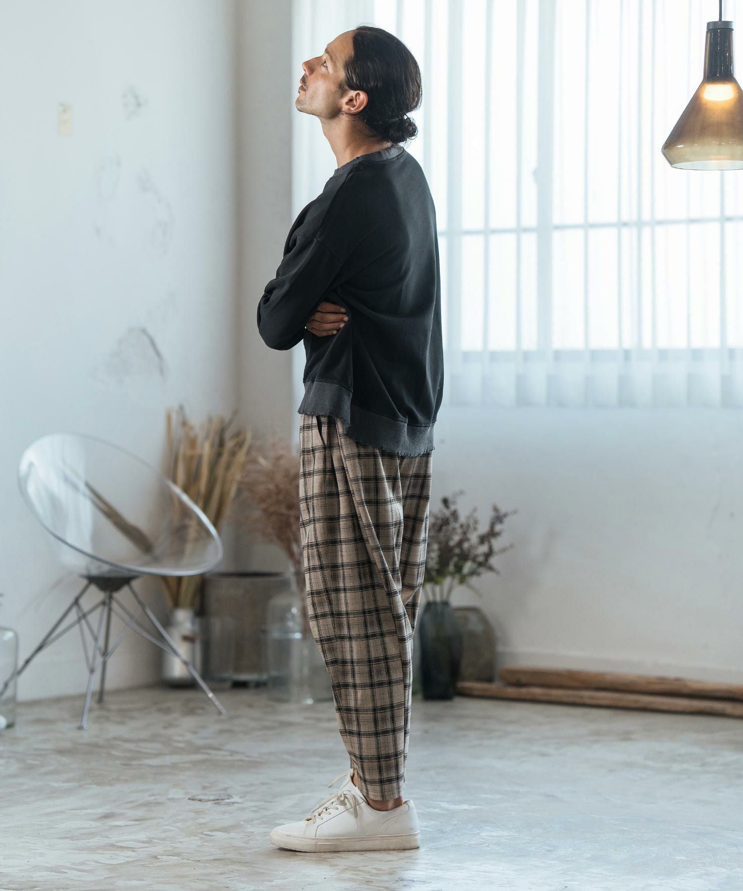50%OFF【CAMBIO(カンビオ)】Indigo Like Garment Dye Damage Sweat