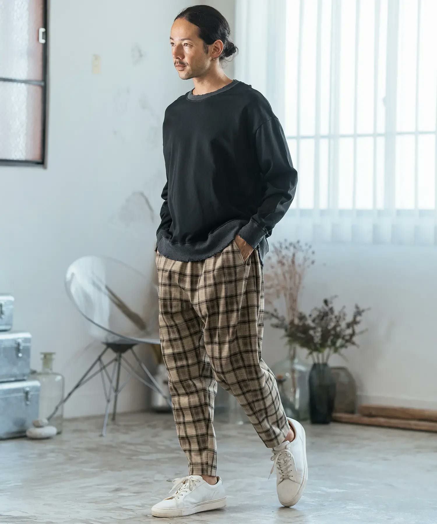 30%OFF【CAMBIO(カンビオ)】Check Ponti Wide Balloon Silhouette
