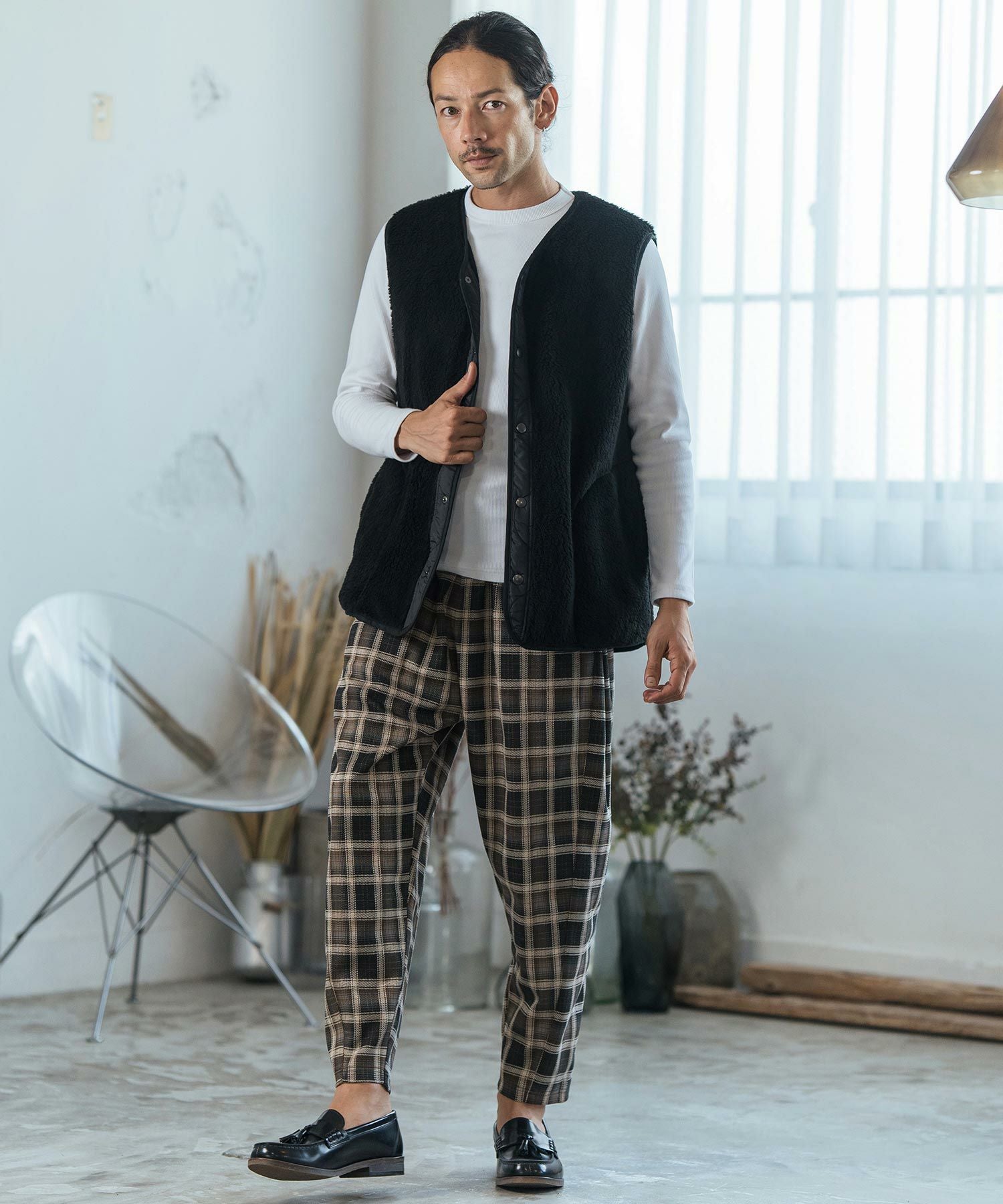 30%OFF【CAMBIO(カンビオ)】Check Ponti Wide Balloon Silhouette