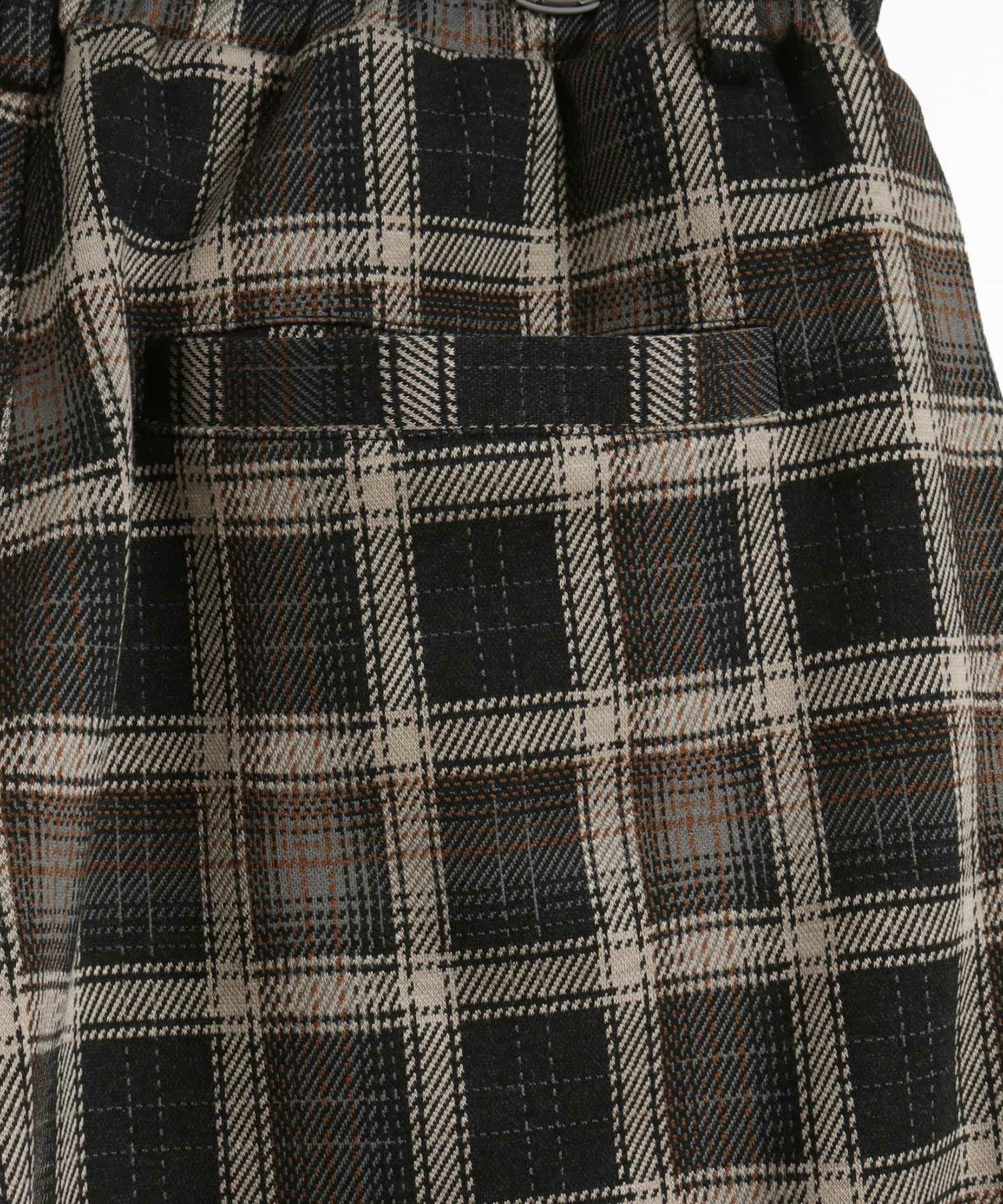 heveネイビー バルーンシルエット 30%OFF【CAMBIO(カンビオ)】Check Ponti Wide Balloon Silhouette