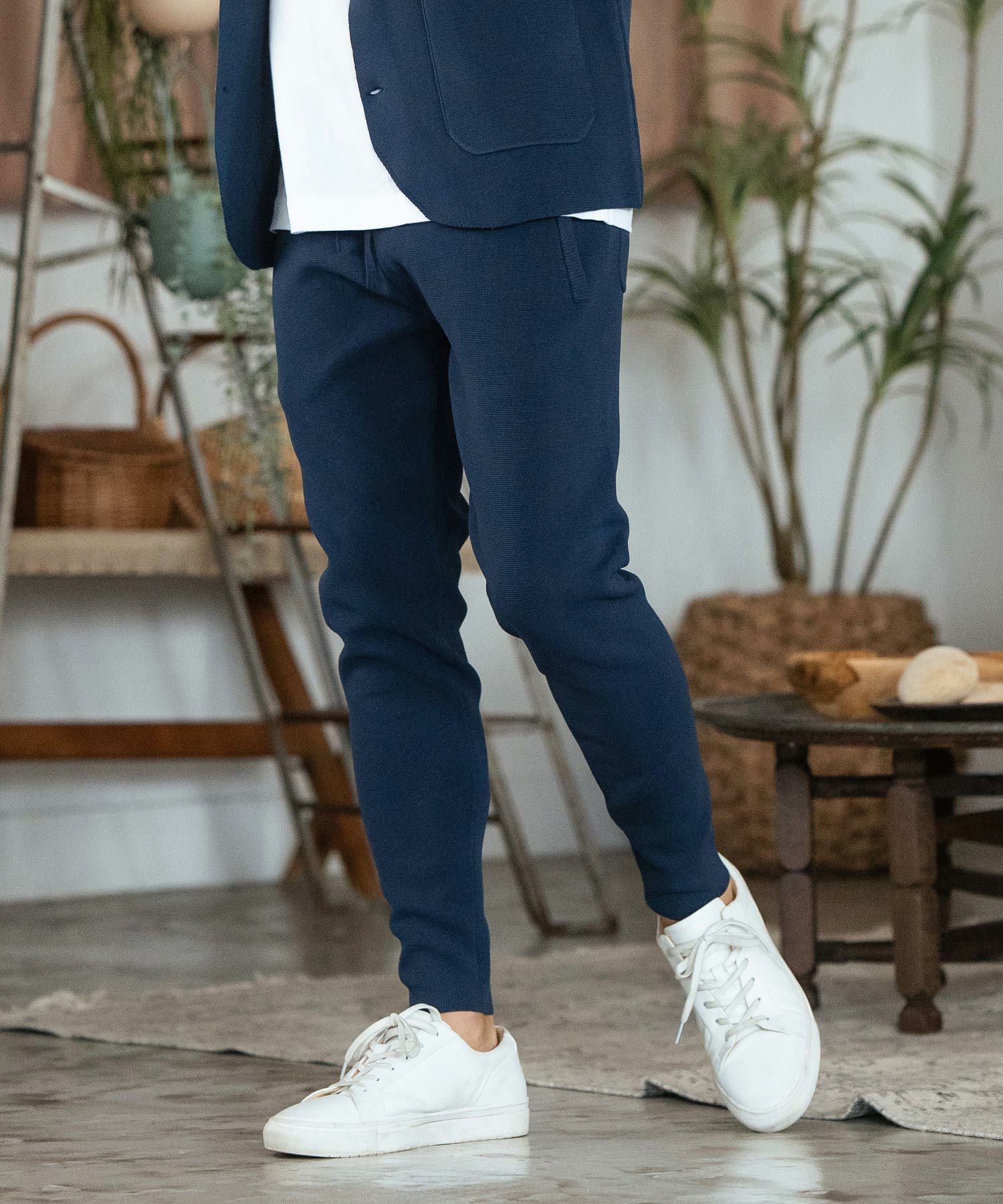 CAMBIO(カンビオ)】Stretch Milan Rib Tapered Pants テーパードパンツ