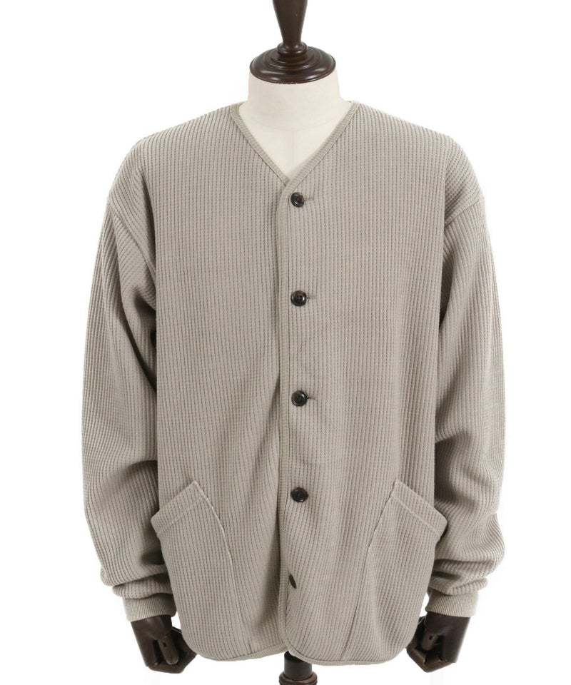 50%OFF【CAMBIO(カンビオ)】ウール混ワッフルミリタリーカーディガン 