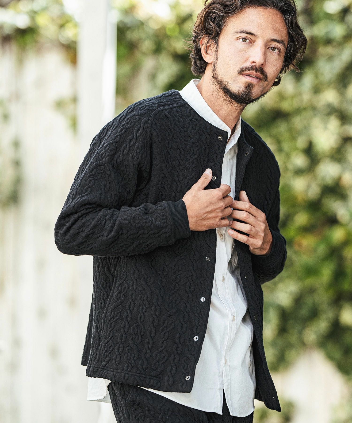【希少ビンテージ】KAPITAL　リネン ノーカラージャケット ストール 変形 30%OFF【CAMBIO(カンビオ)】Japanese Fabricケーブルキルティングノー