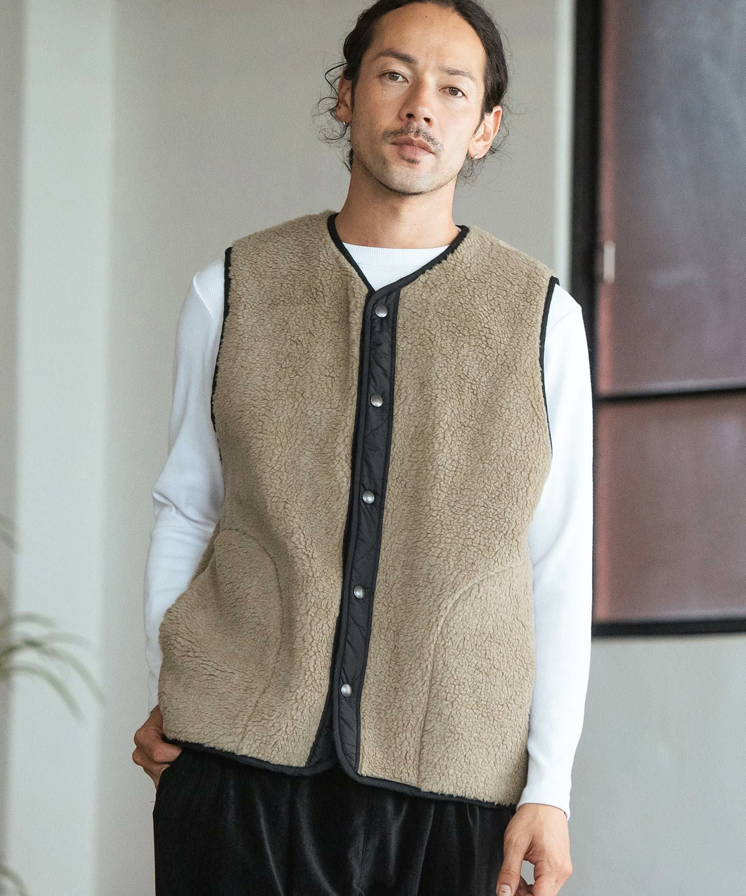 30%OFF【CAMBIO(カンビオ)】Italian Fabricトスカーナボアベスト(CAM