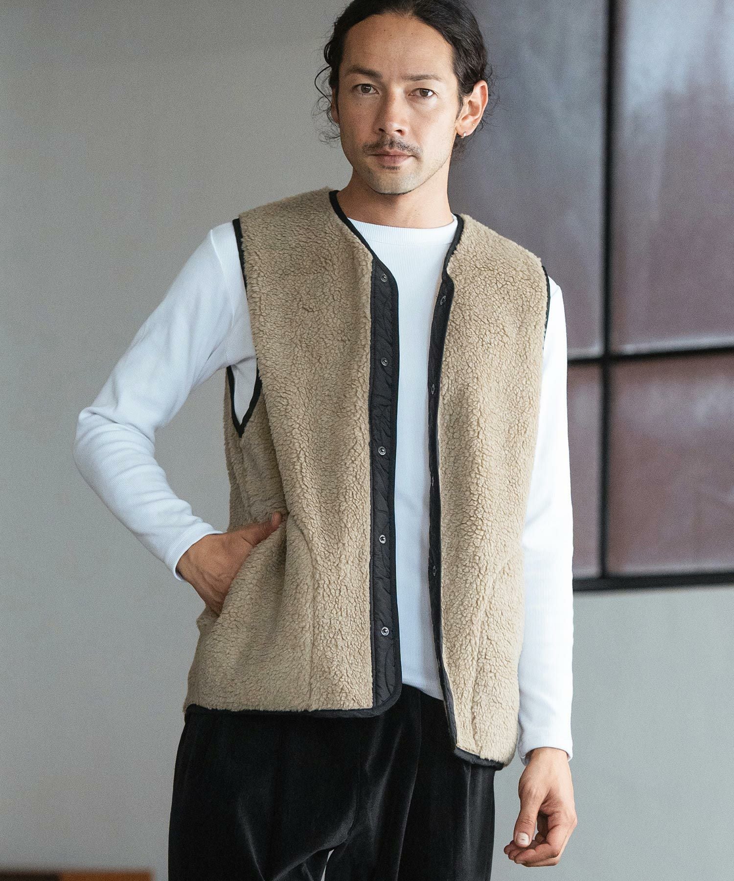 30%OFF【CAMBIO(カンビオ)】Italian Fabricトスカーナボアベスト(CAM