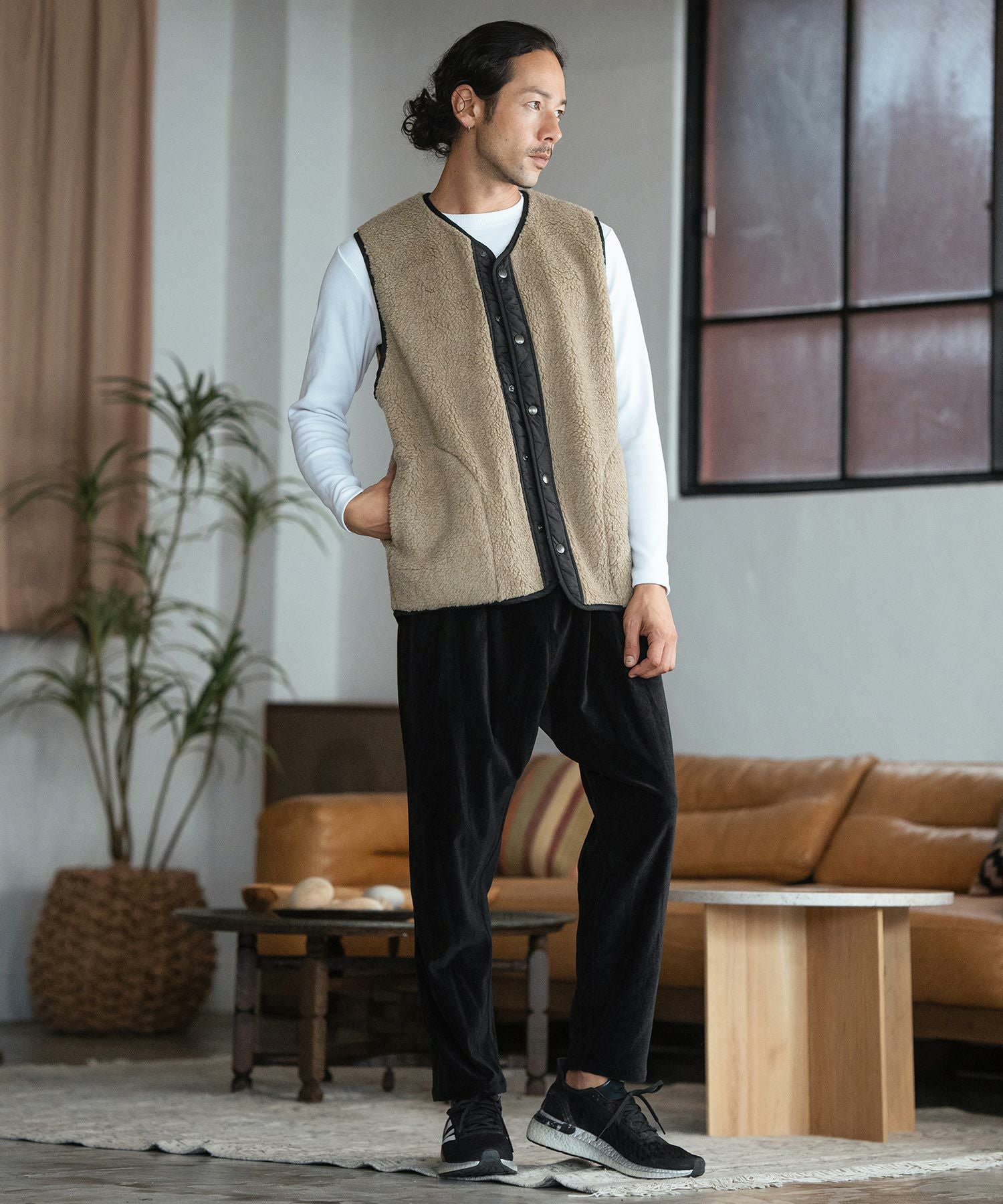 50%OFF【CAMBIO(カンビオ)】Italian Fabricトスカーナボアベスト(CAM