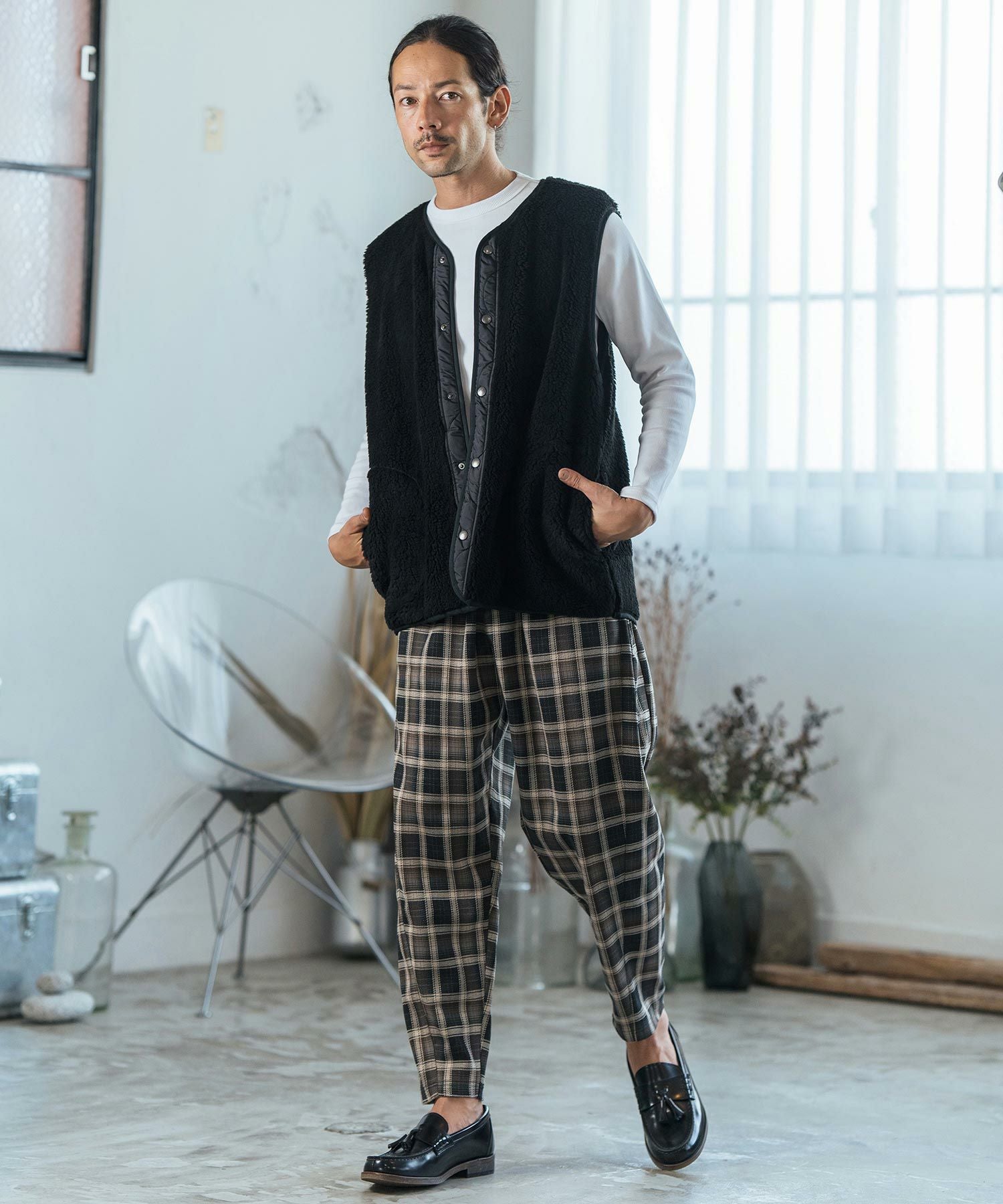 50%OFF【CAMBIO(カンビオ)】Italian Fabricトスカーナボアベスト(CAM