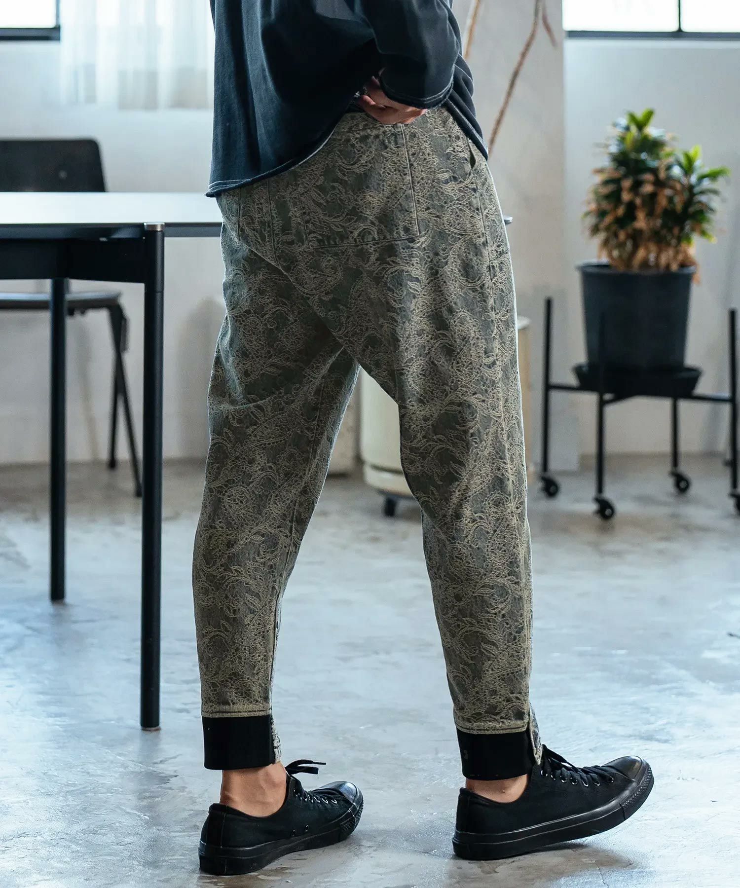 【送料込】CAMBIO デニムジャガードジョガーパンツ ネイビー メンズ CAMBIO(カンビオ)】Denim Jacquard Jogger Pants ジョガーパンツ
