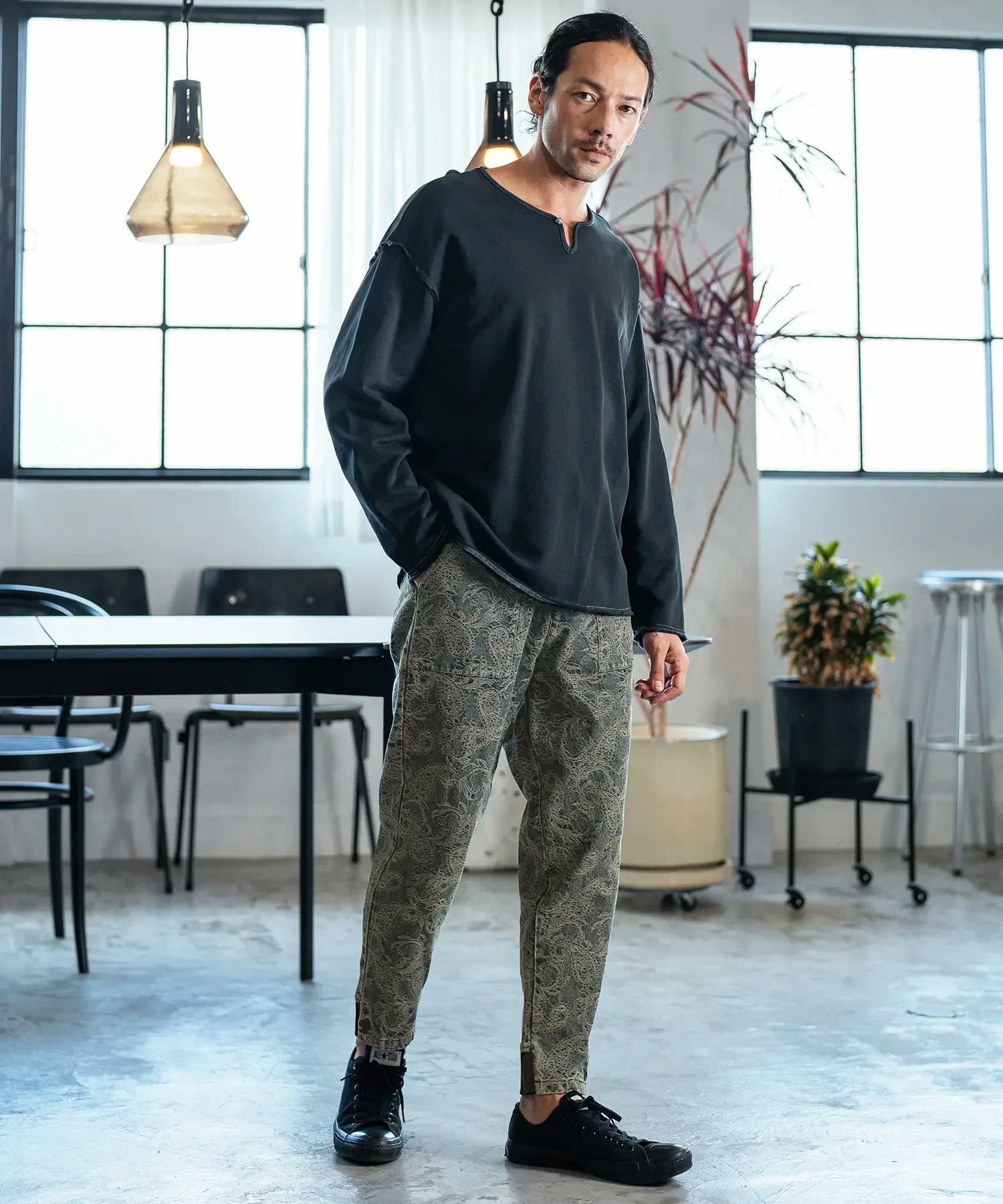 30%OFF【CAMBIO(カンビオ)】Paisley Jacquard Denim Pants ペイズリー