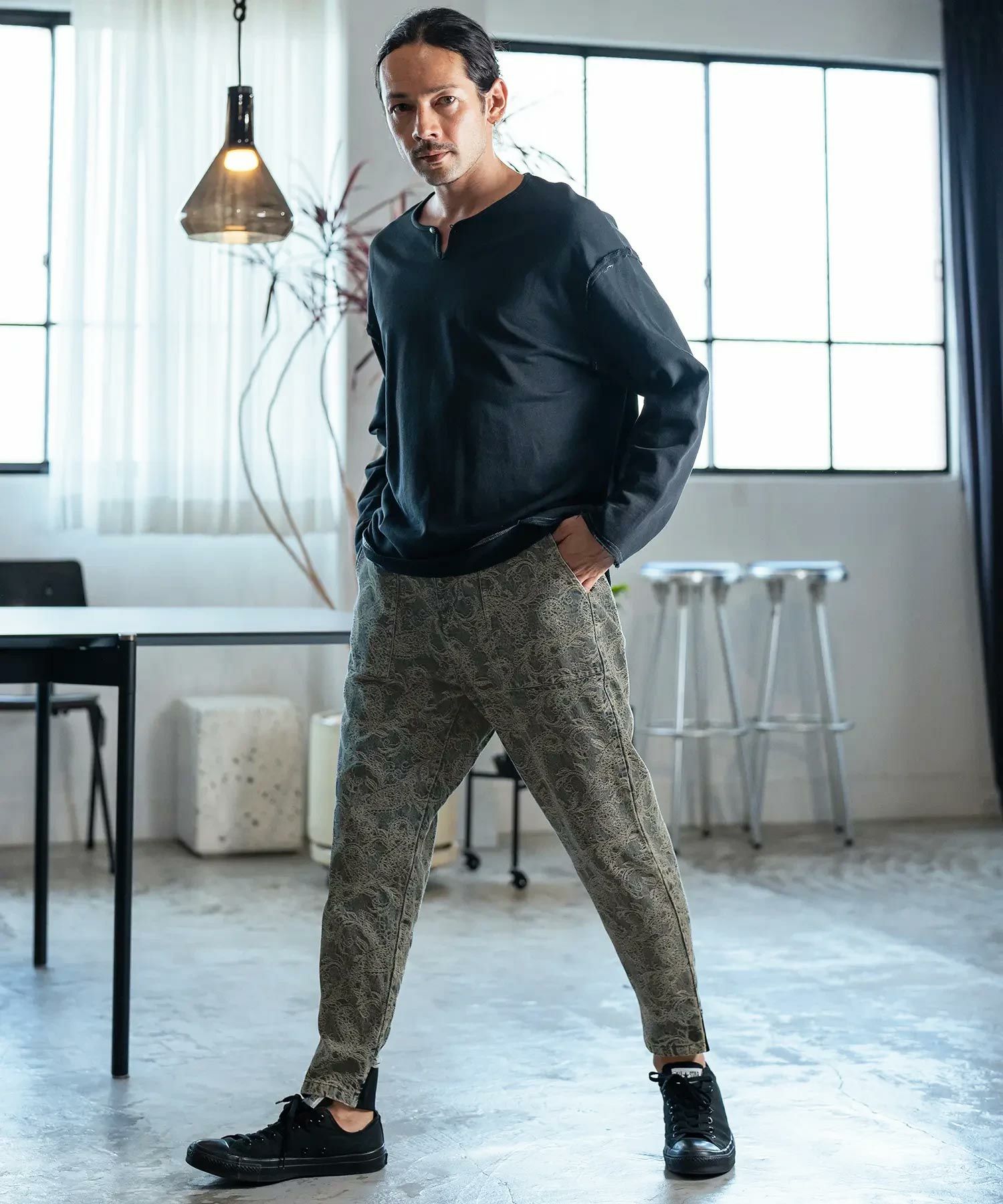 30%OFF【CAMBIO(カンビオ)】Paisley Jacquard Denim Pants ペイズリー