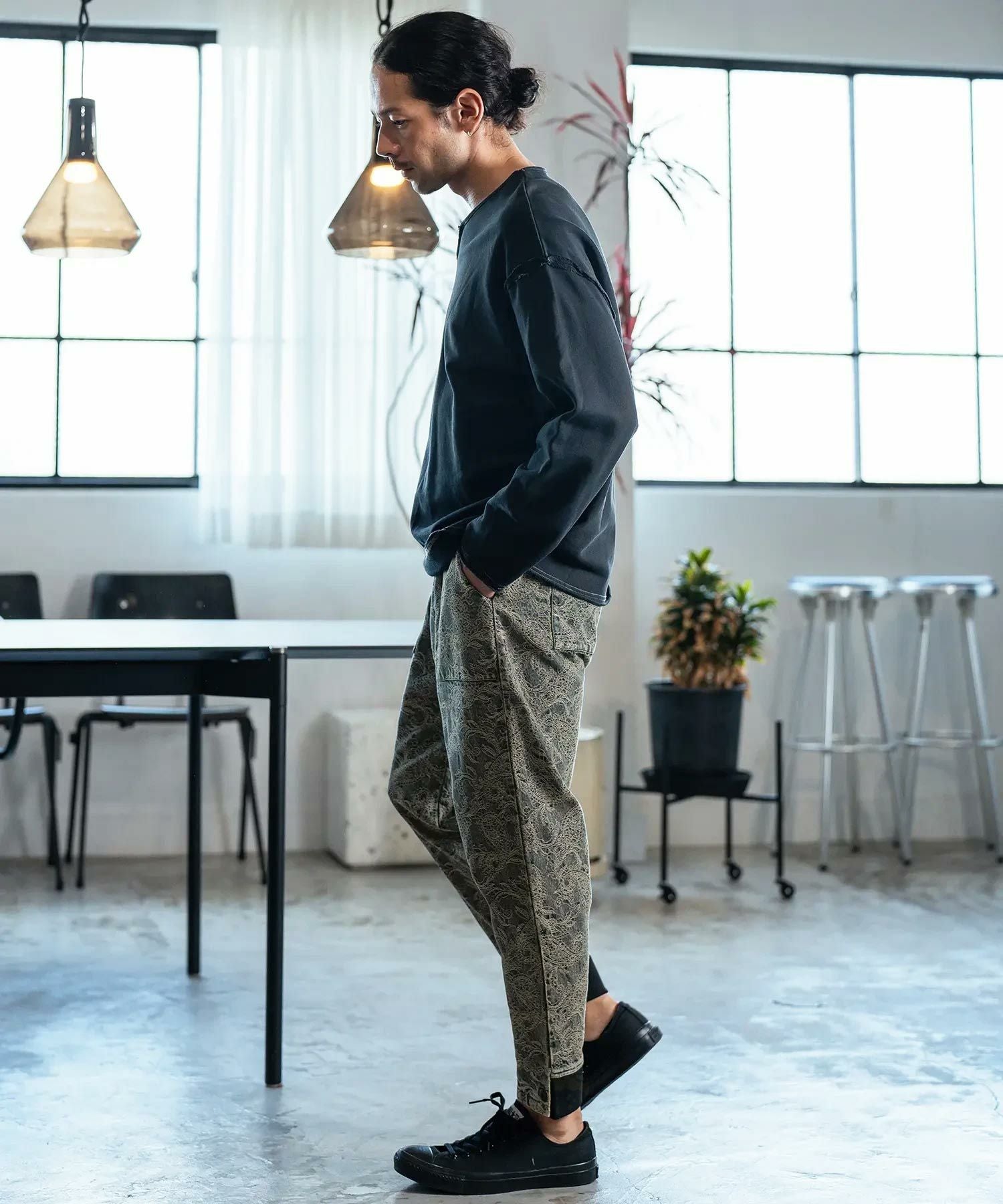30%OFF【CAMBIO(カンビオ)】Paisley Jacquard Denim Pants ペイズリー