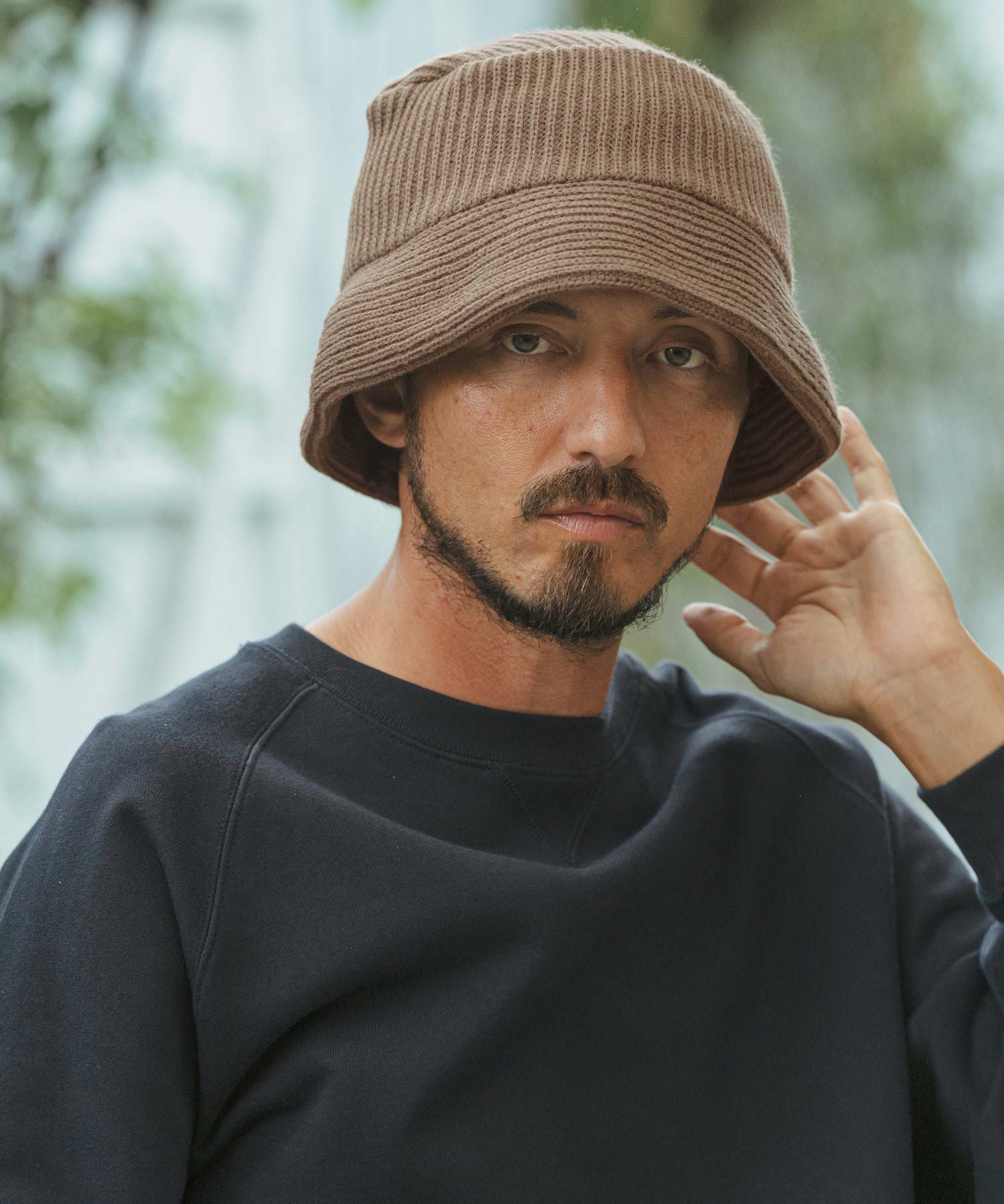柄ハット CAMBIO(カンビオ)】Rib Knit Bucket Hat バケットハット(OP-242-018