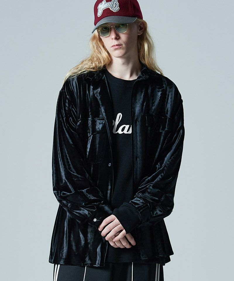 30%OFF【glamb(グラム)】Glamorous Shade Velour Shirt グラマラス