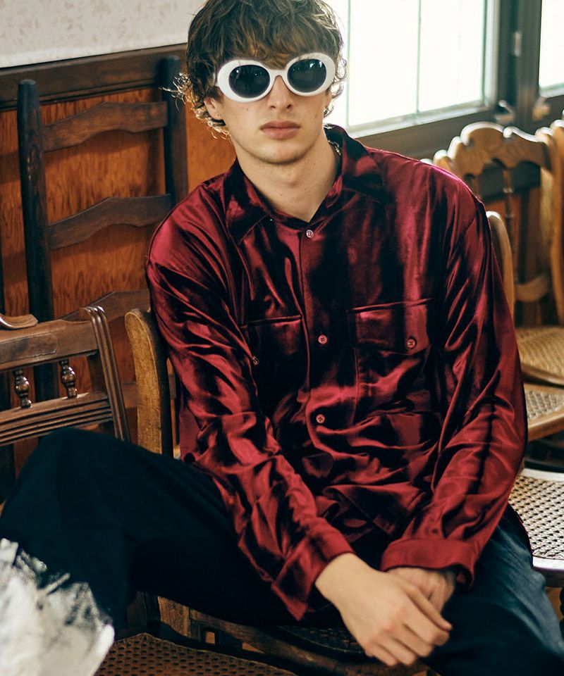 30%OFF【glamb(グラム)】Glamorous Shade Velour Shirt グラマラス