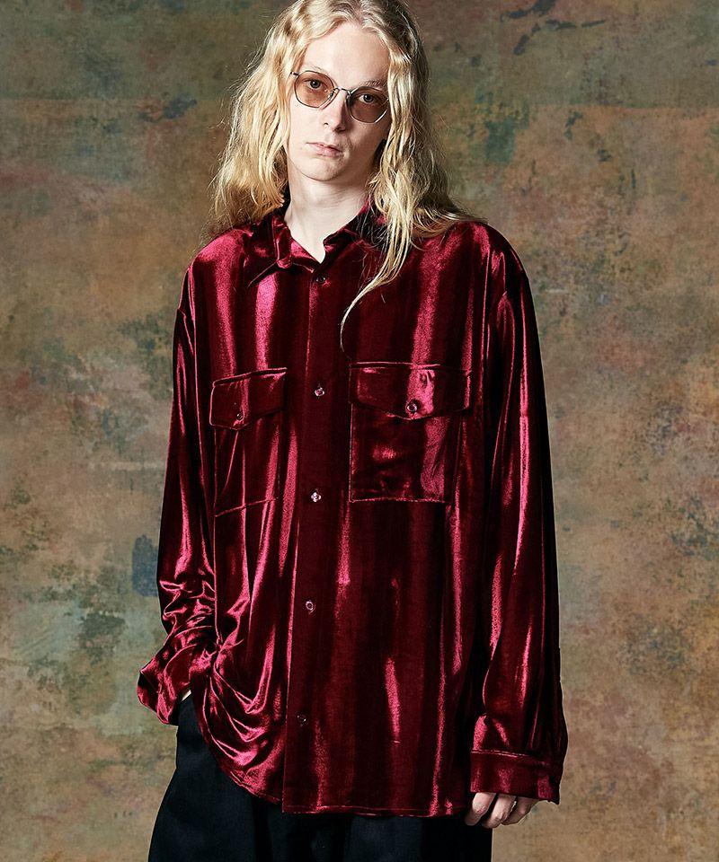 30%OFF【glamb(グラム)】Glamorous Shade Velour Shirt グラマラス