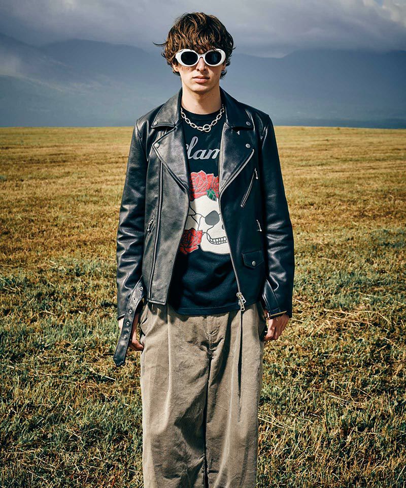 glamb(グラム)】Calf Leather Riders Jacket カーフレザーライダース