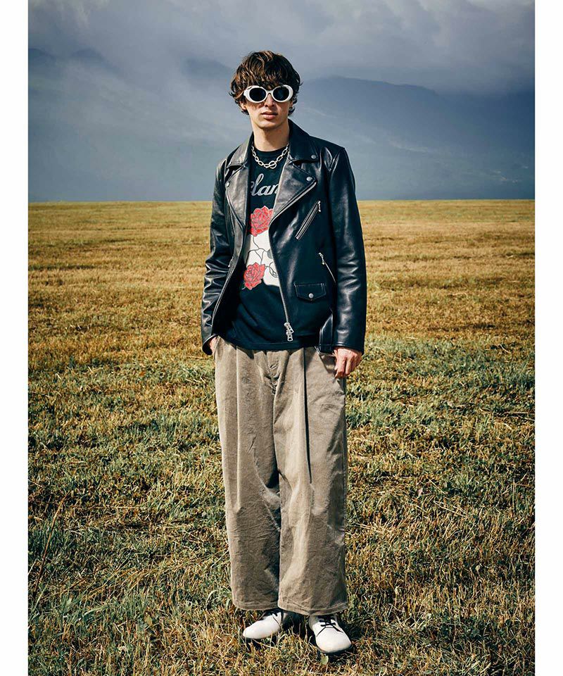 glamb(グラム)】Calf Leather Riders Jacket カーフレザーライダース