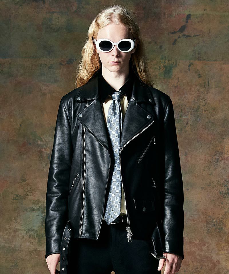 glamb(グラム)】Calf Leather Riders Jacket カーフレザーライダース