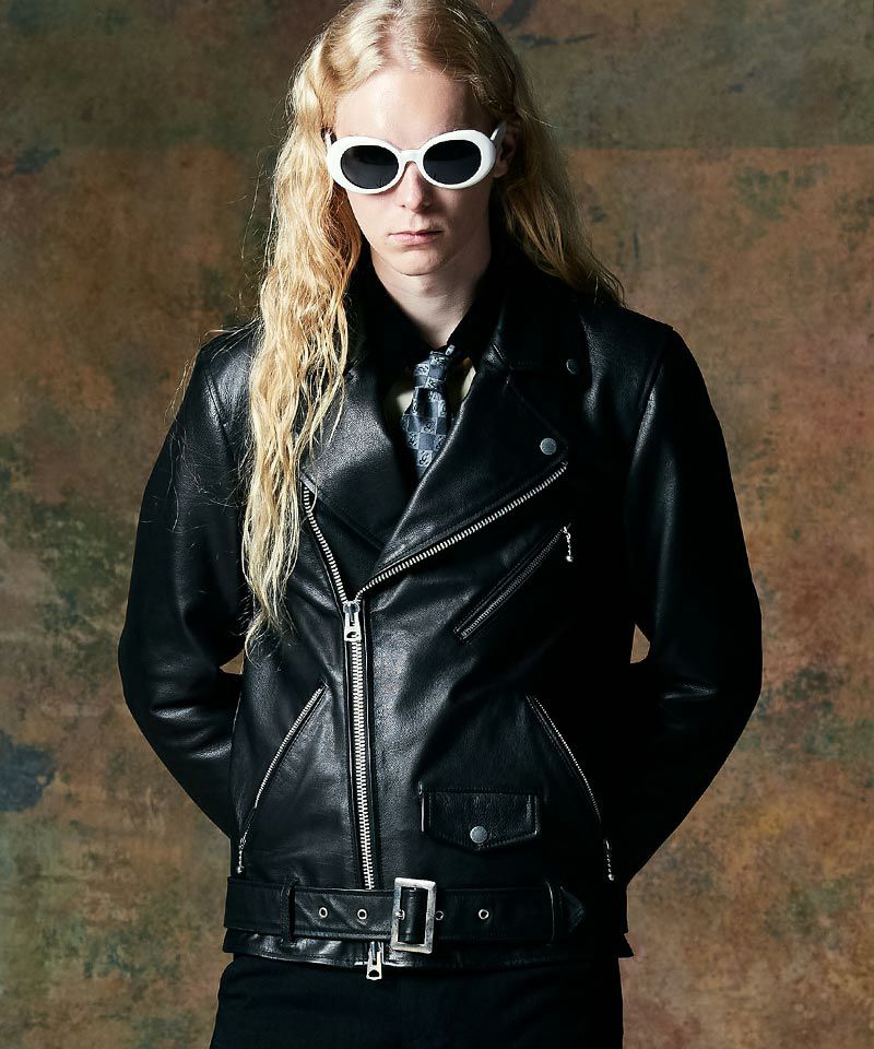 glamb(グラム)】Calf Leather Riders Jacket カーフレザーライダース 