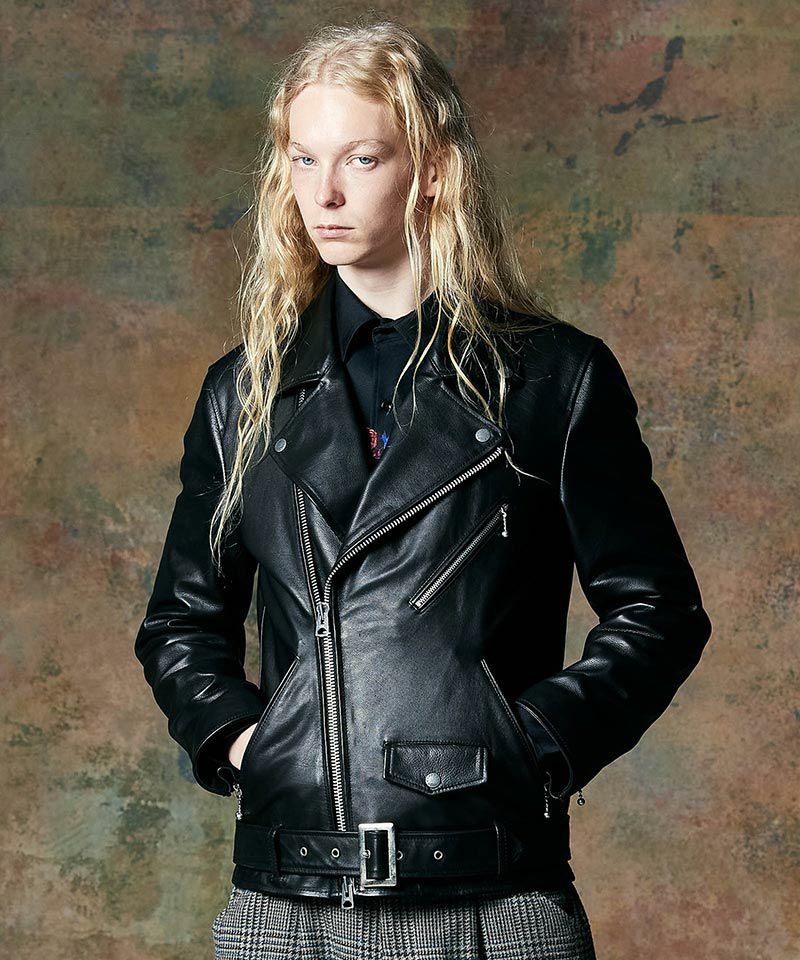 glamb(グラム)】Calf Leather Riders Jacket カーフレザーライダース