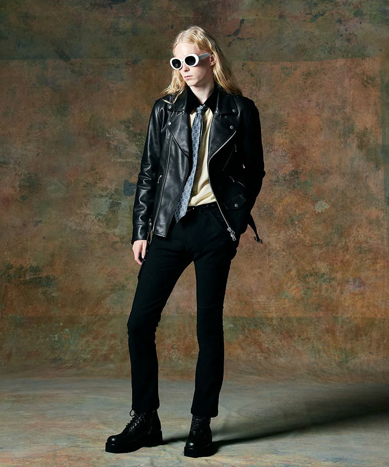 ポ*ー様 glamb ラムスキン レザー ライダース フェード エイジング加工 glamb(グラム)】Calf Leather Riders Jacket カーフレザーライダース