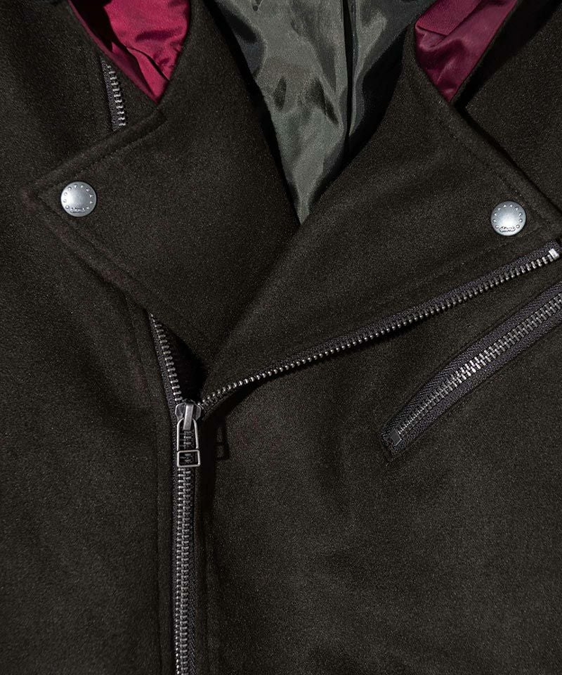 【K∞L】glamb ダブルライダースジャケット ボルドー キルティング glamb(グラム)】Combination Hood Riders Jacket コンビネーション