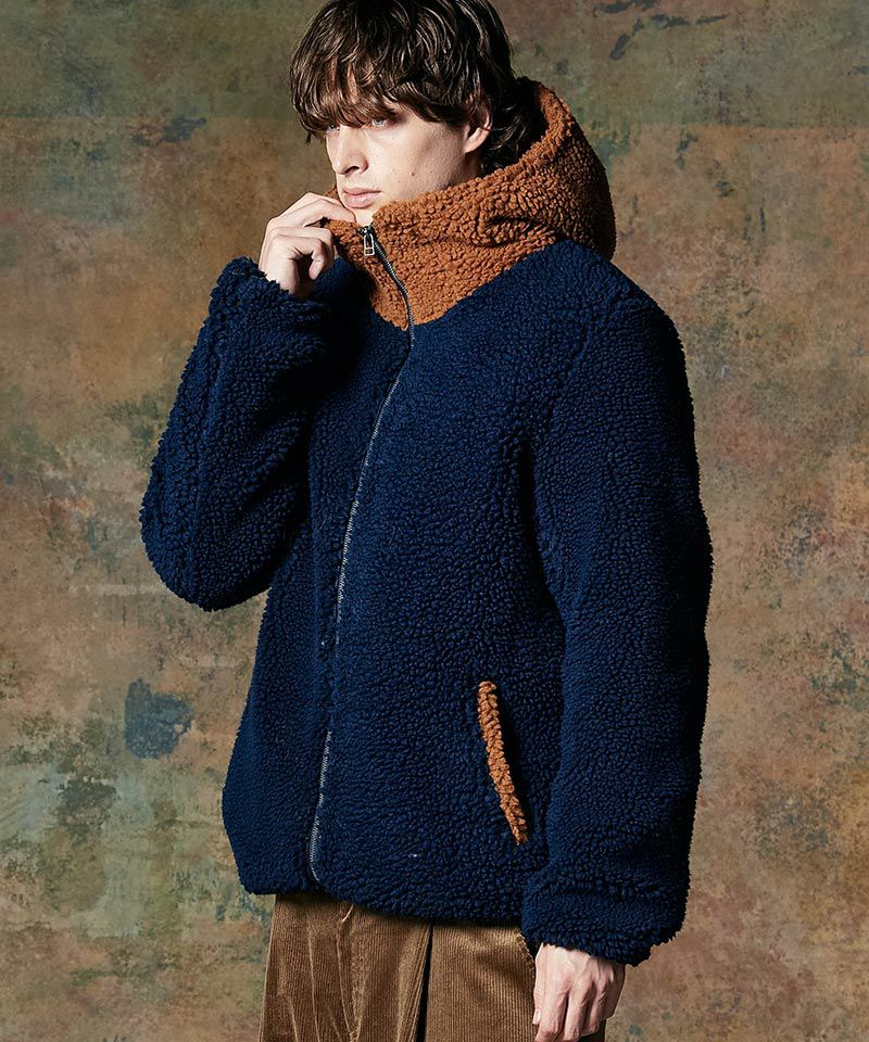 30%OFF【glamb(グラム)】Big Hood Boa Jacket ビッグフードボア