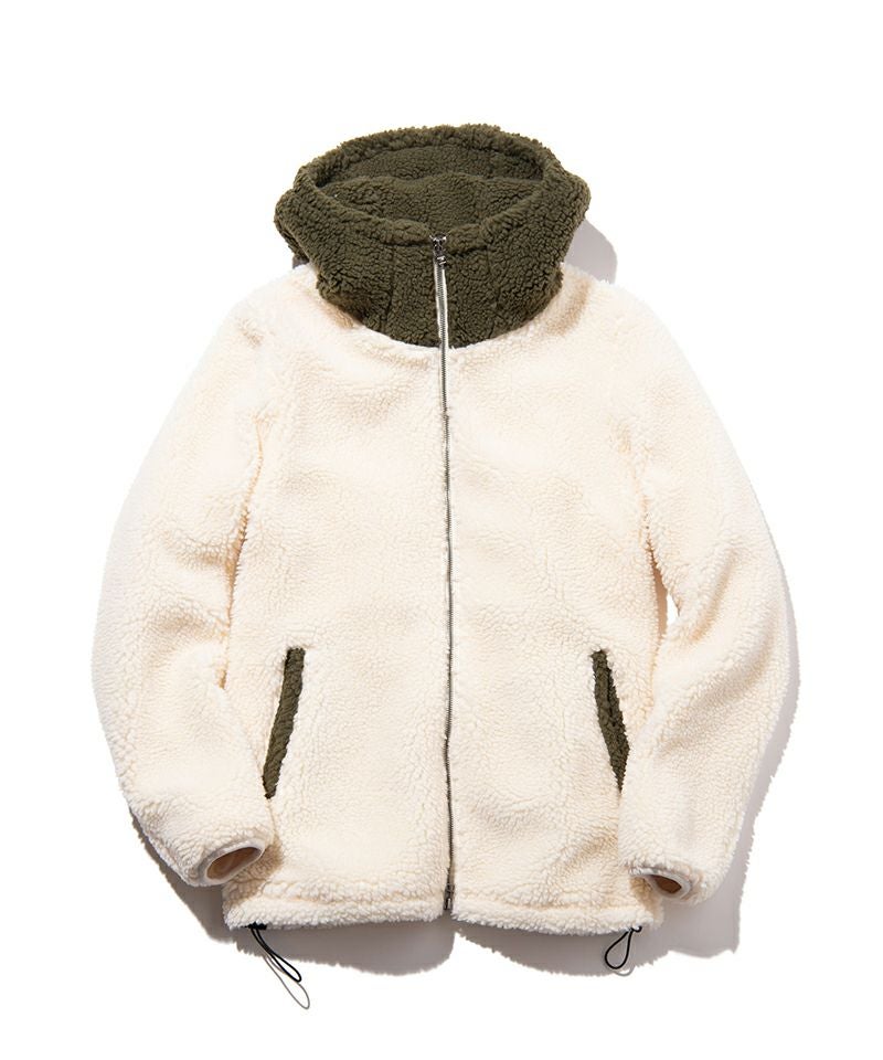 30%OFF【glamb(グラム)】Big Hood Boa Jacket ビッグフードボア