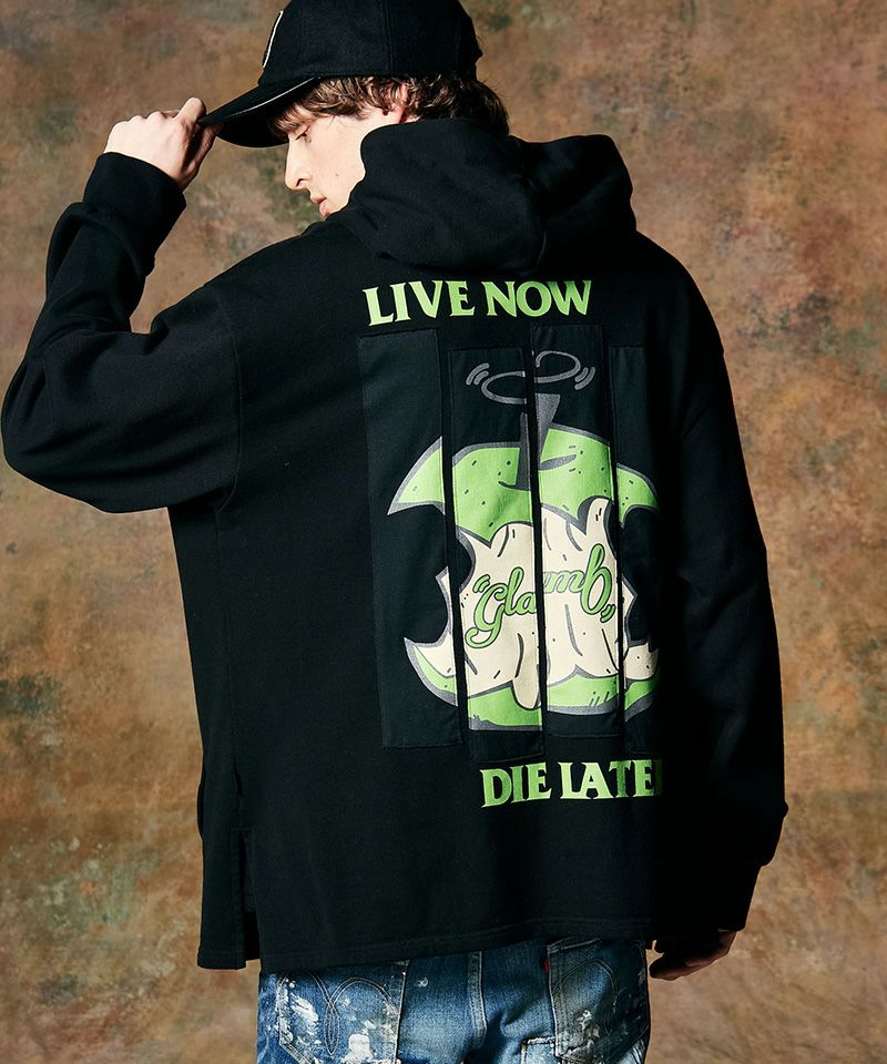 30%OFF【glamb(グラム)】Layered Creed Hoodie レイヤードクリード