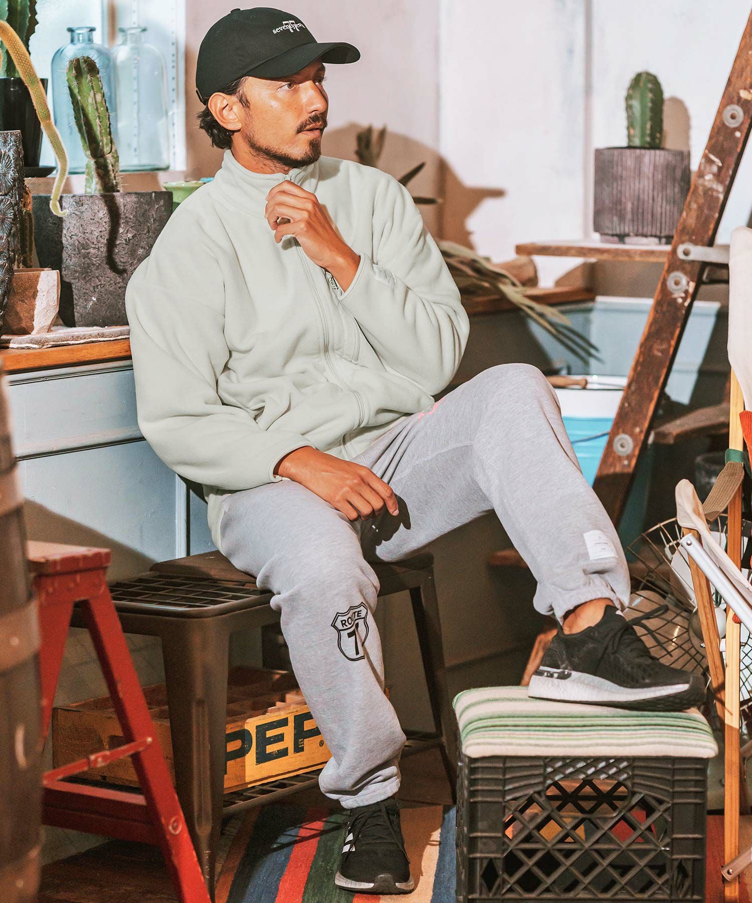 30%OFF【seventy seven(セブンティセブン)】stand collar fleece