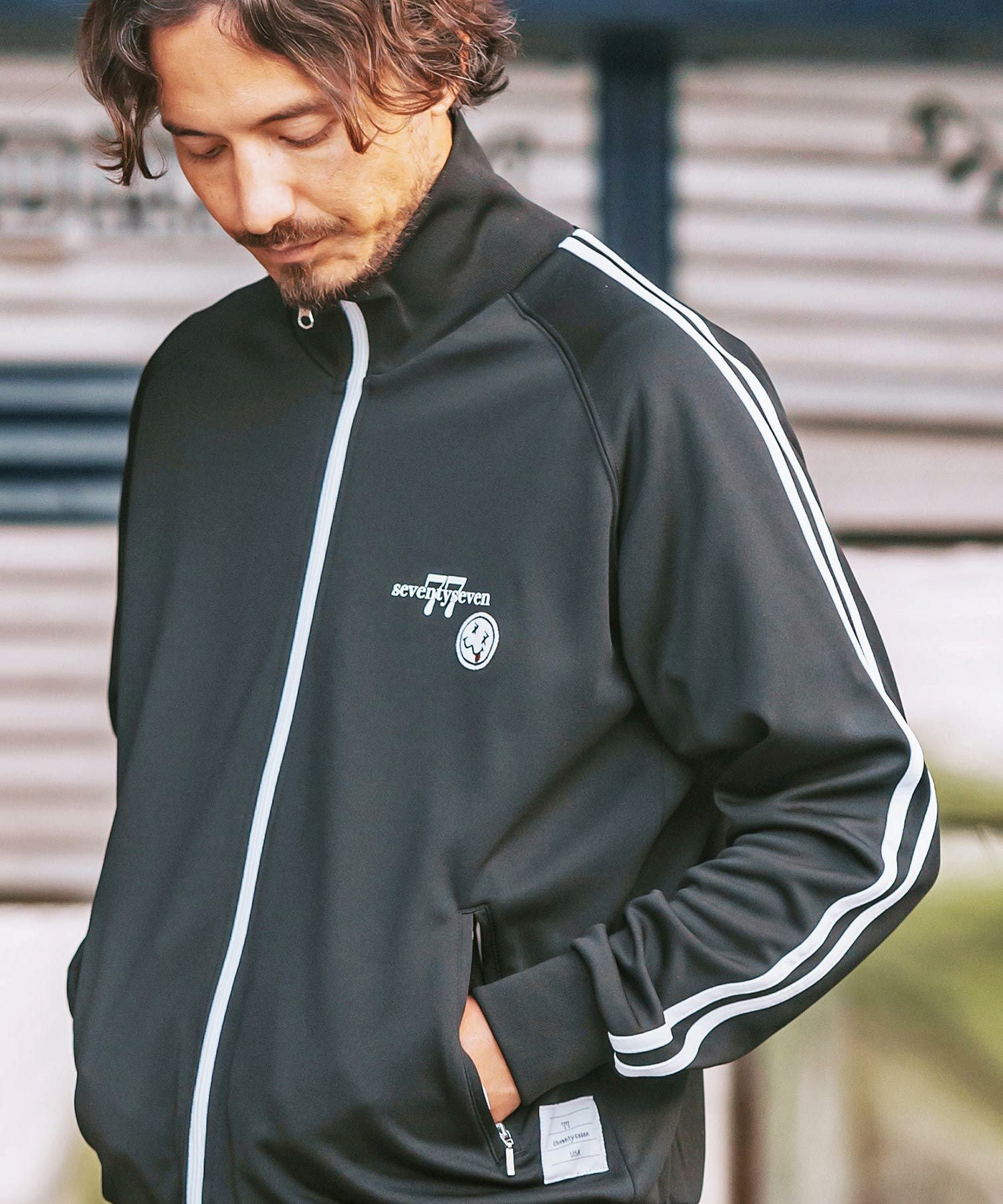 トラックジャケット 30%OFF【seventy seven(セブンティセブン)】W zip line jersey track