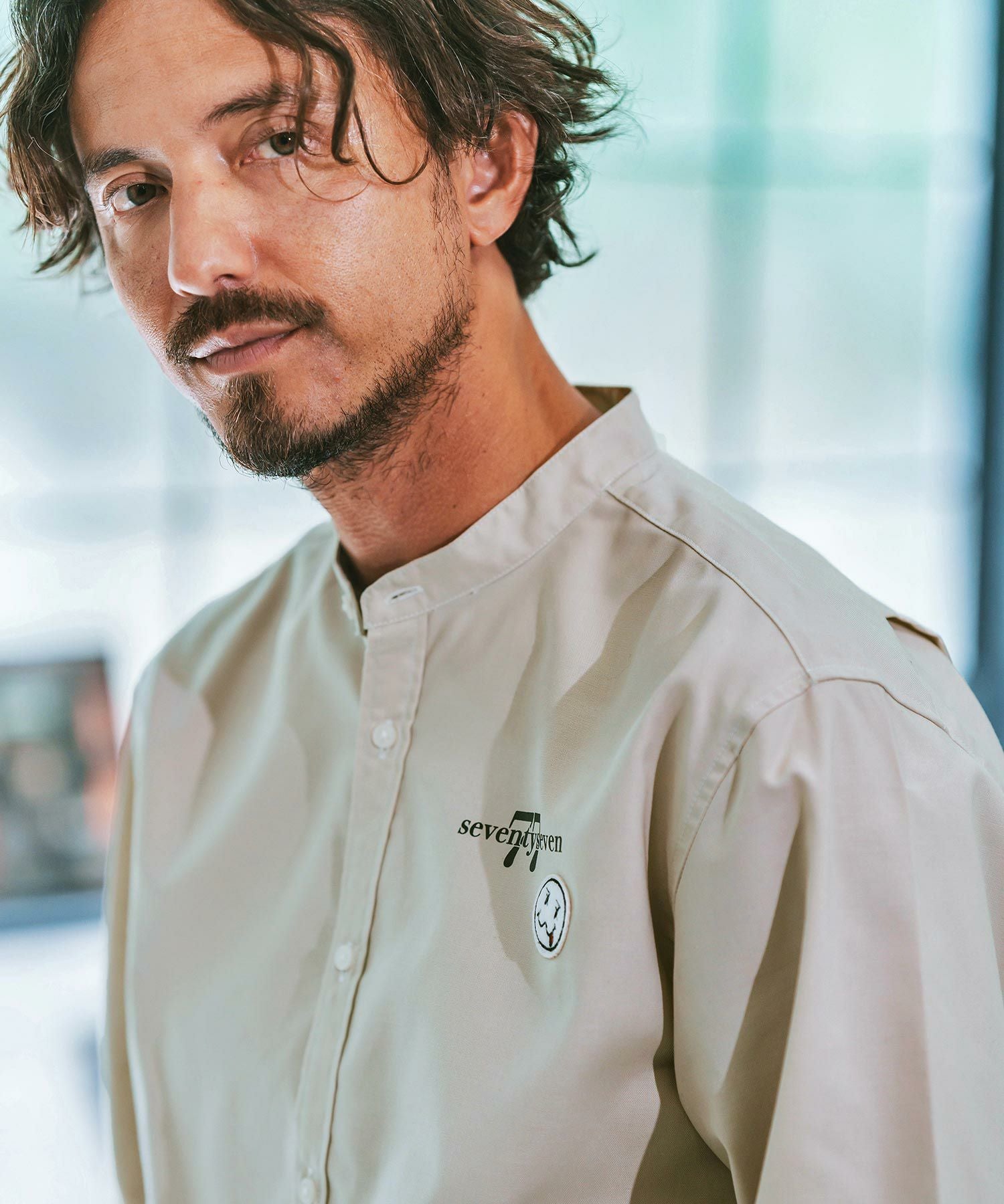 30%OFF【seventy seven(セブンティセブン)】ox band collar L-S shirts