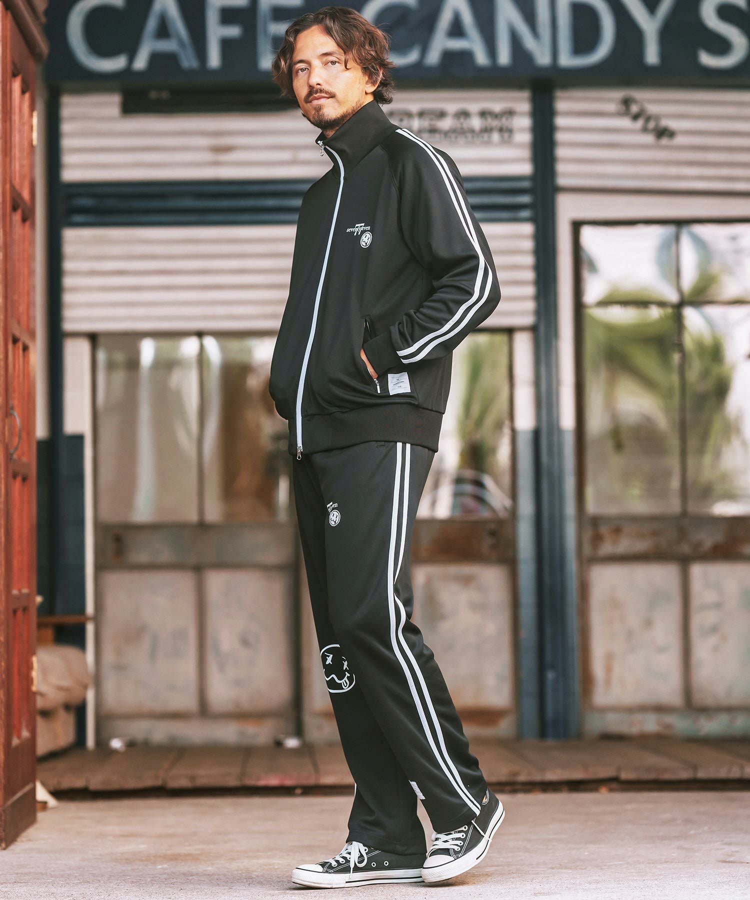 30%OFF【seventy seven(セブンティセブン)】 line jersey long pants