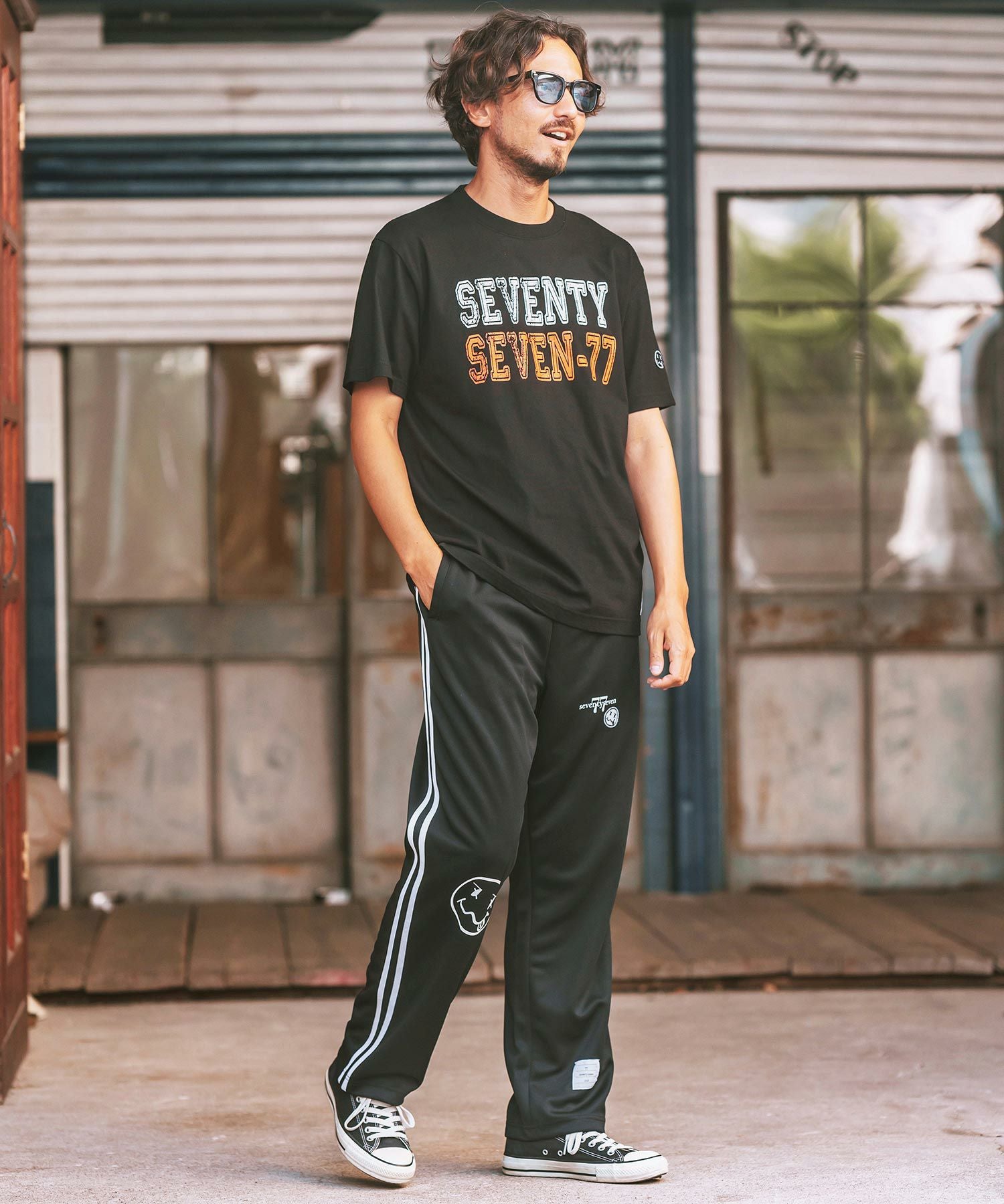 30%OFF【seventy seven(セブンティセブン)】 line jersey long pants