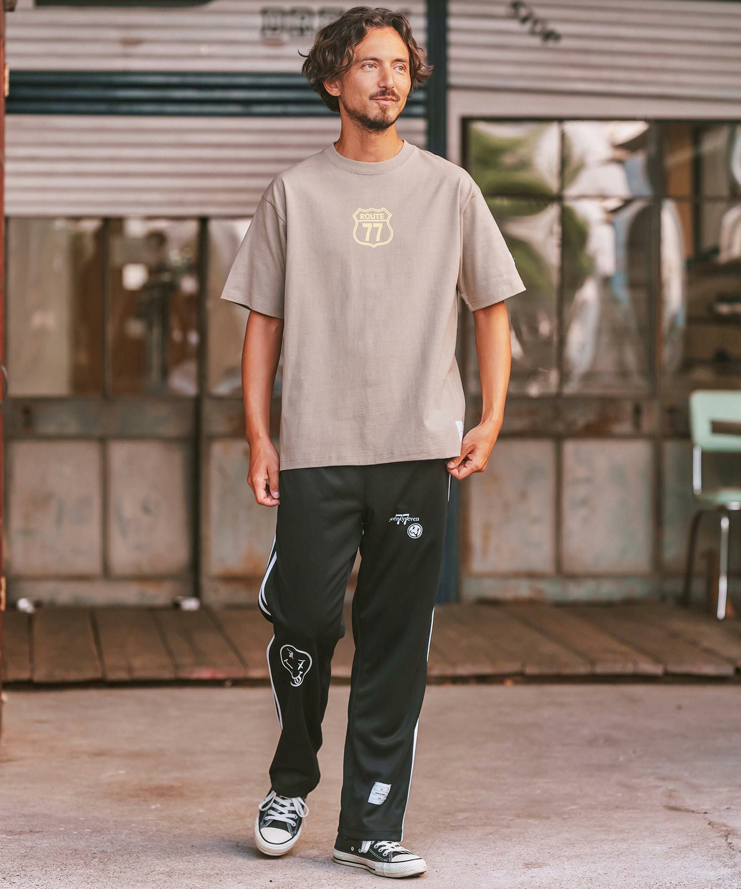 30%OFF【seventy seven(セブンティセブン)】 line jersey long pants