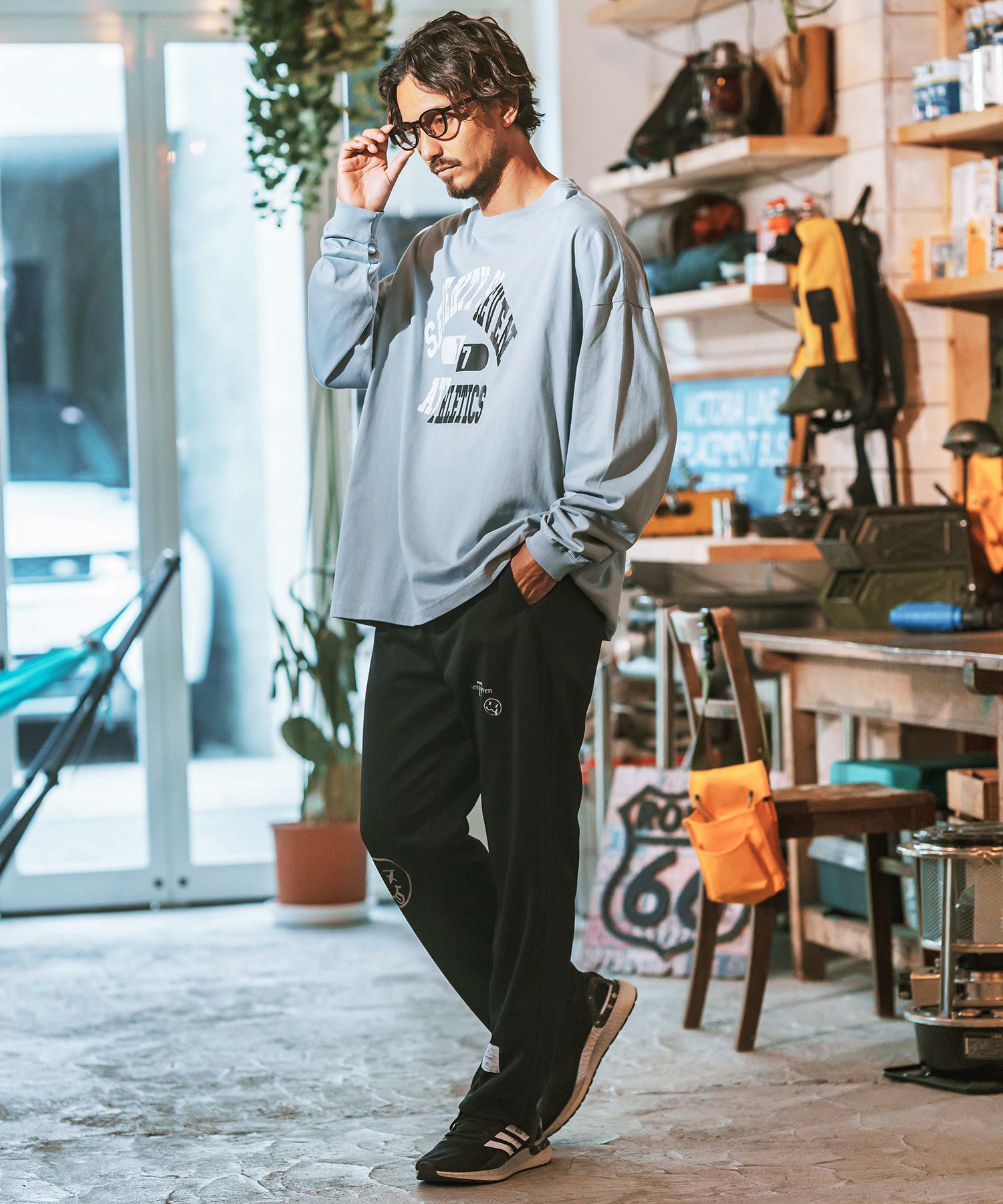30%OFF【seventy seven(セブンティセブン)】 line jersey long pants
