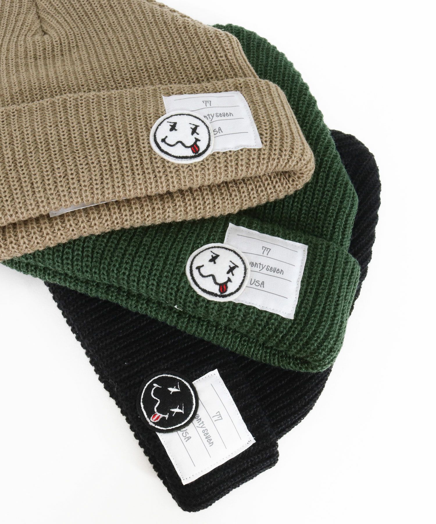 Jiljil ニット帽 seventy seven(セブンティセブン)】knit cap (smile) ニットキャップ