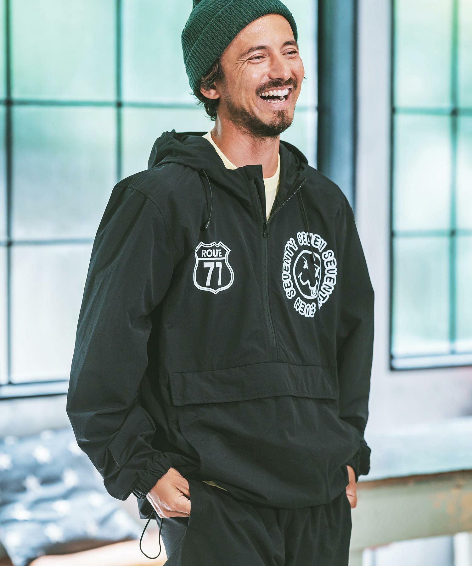 上下ジャンバー 30%OFF【seventy seven(セブンティセブン)】nylon anorak jacket